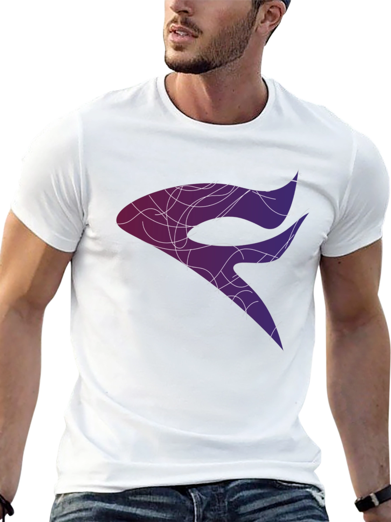 Abstract Design Graphic Tee - Black