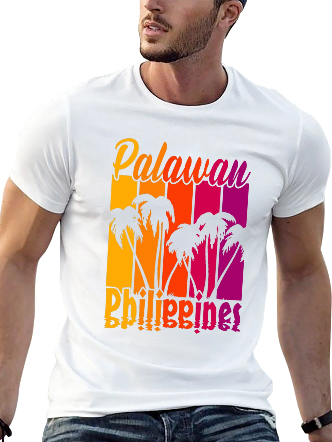 Palawan Philippines Palm Tree Graphic T-Shirt