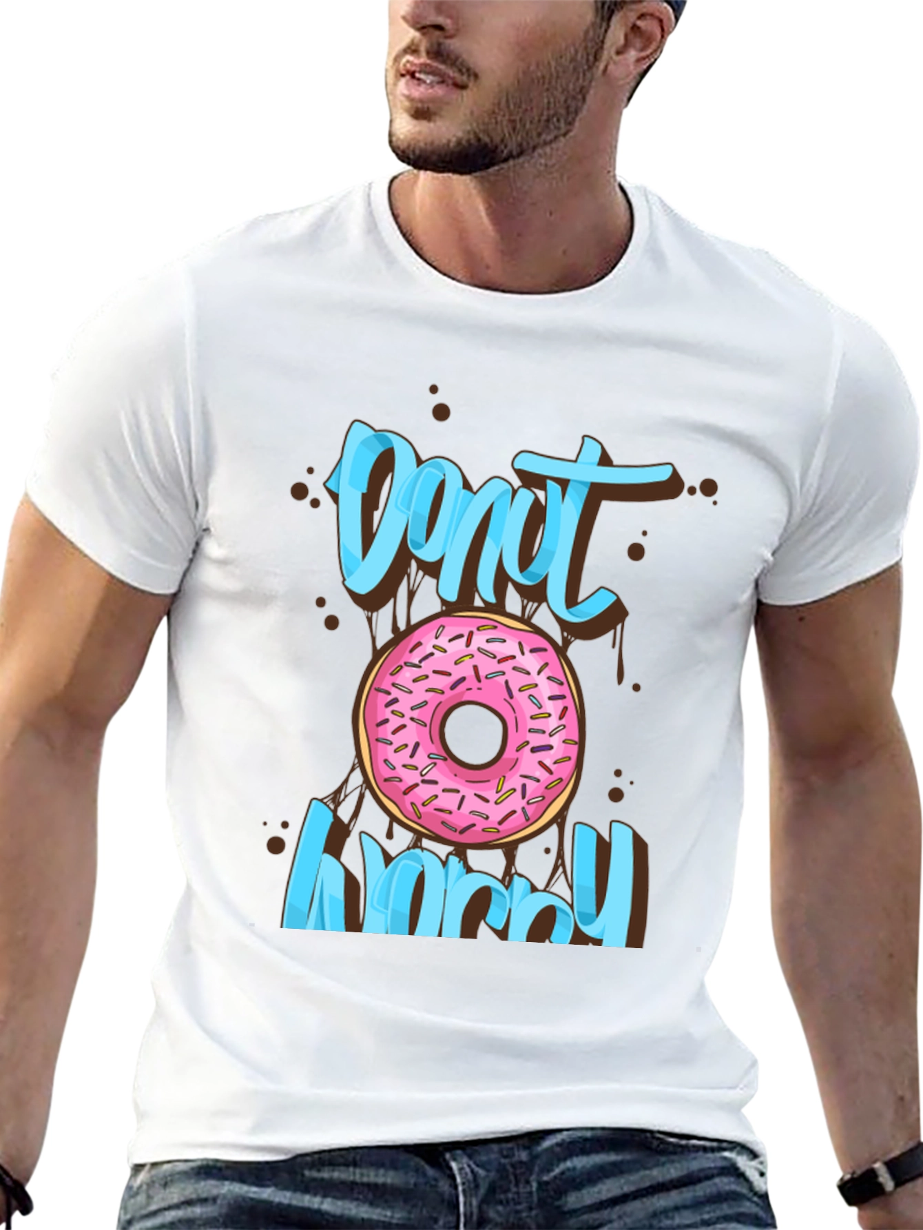 Donut Worry Graphic T-Shirt Fun Casual Tee