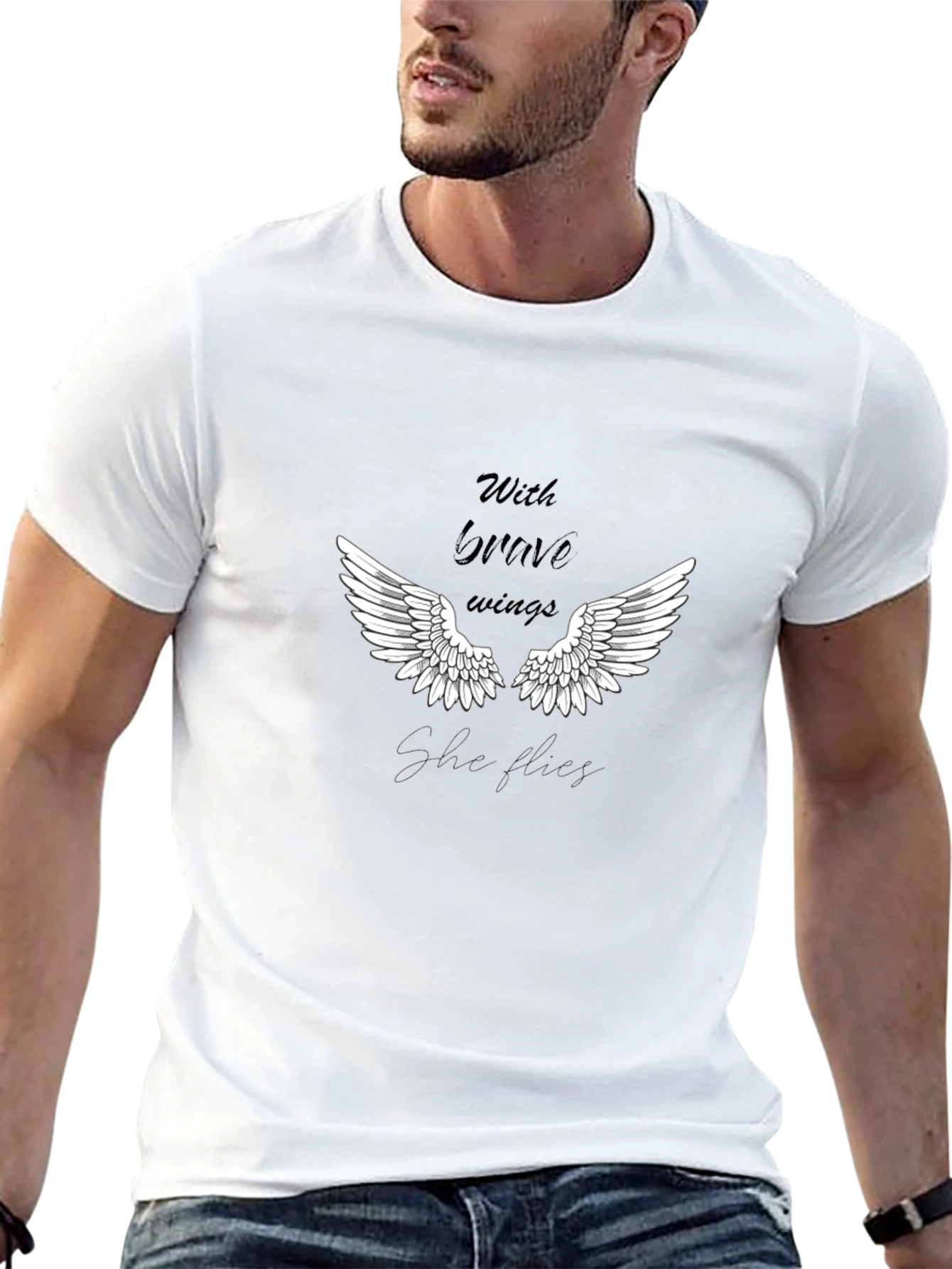 Brave Wings Graphic T-Shirt - Black