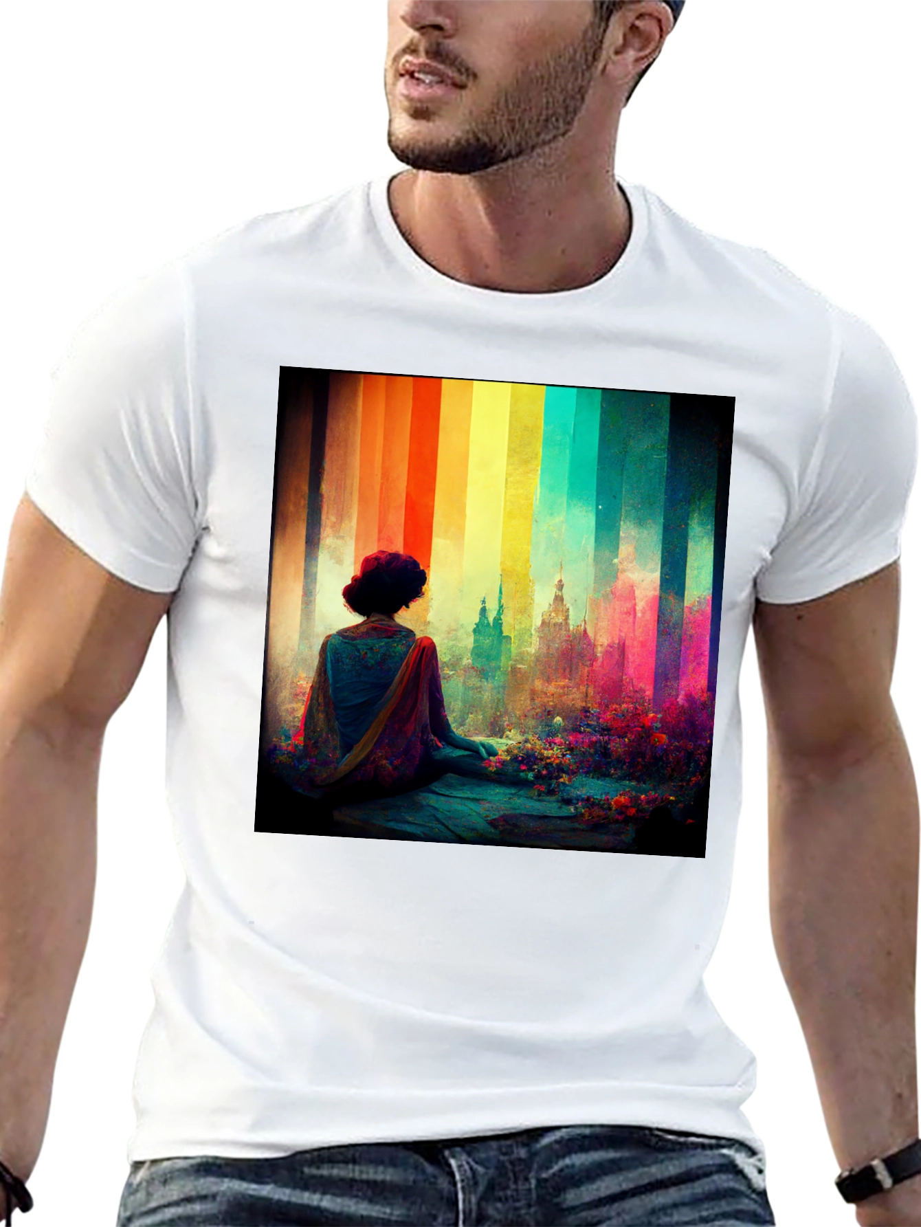 Rainbow Cityscape Graphic Tee