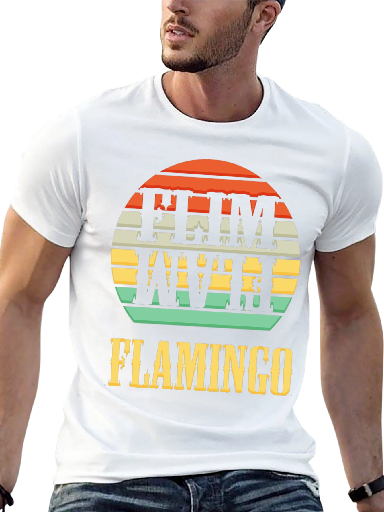 Retro Flamingo Graphic Tee - Tropical Style