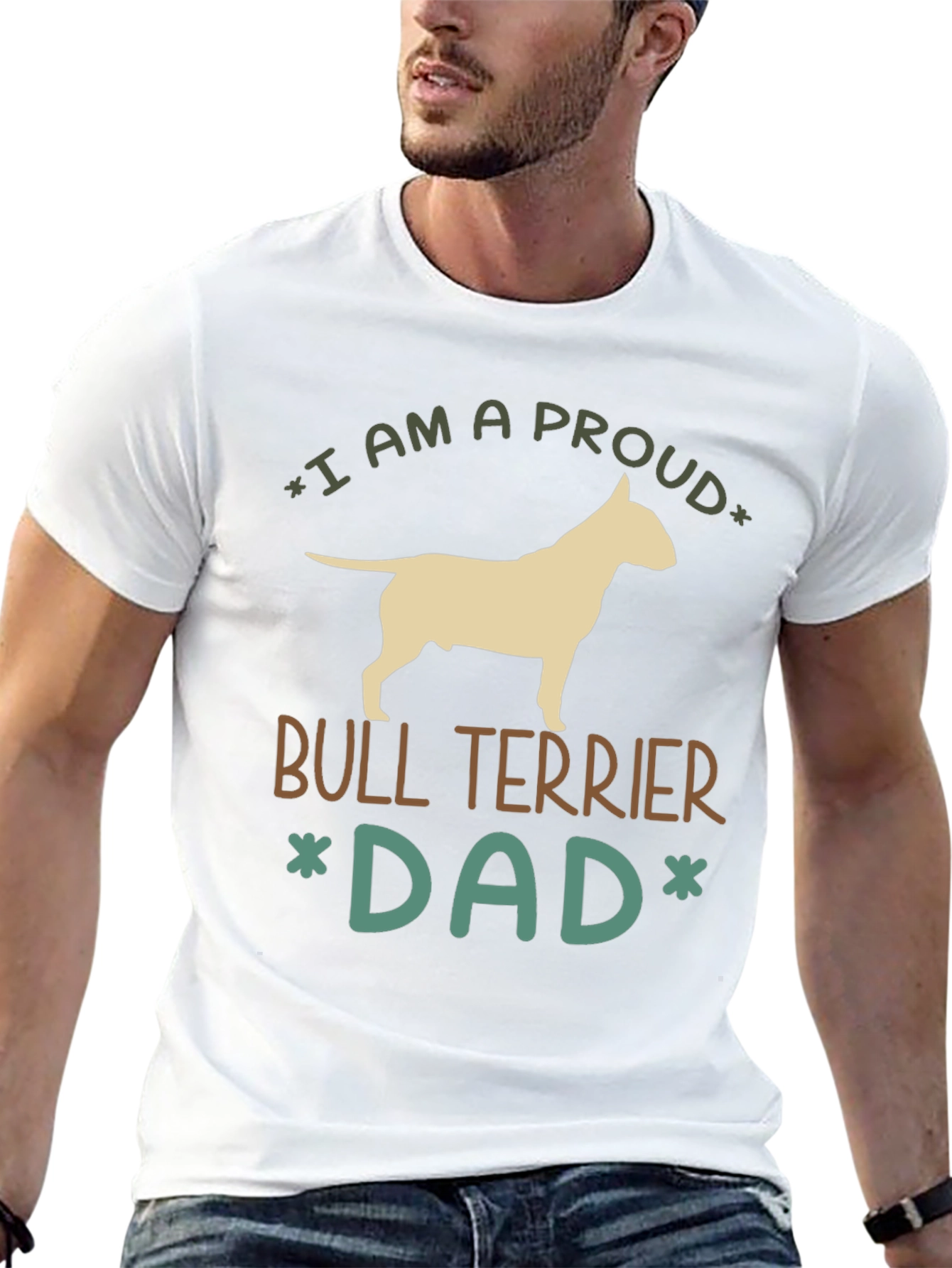 Proud Bull Terrier Dad Graphic Tee