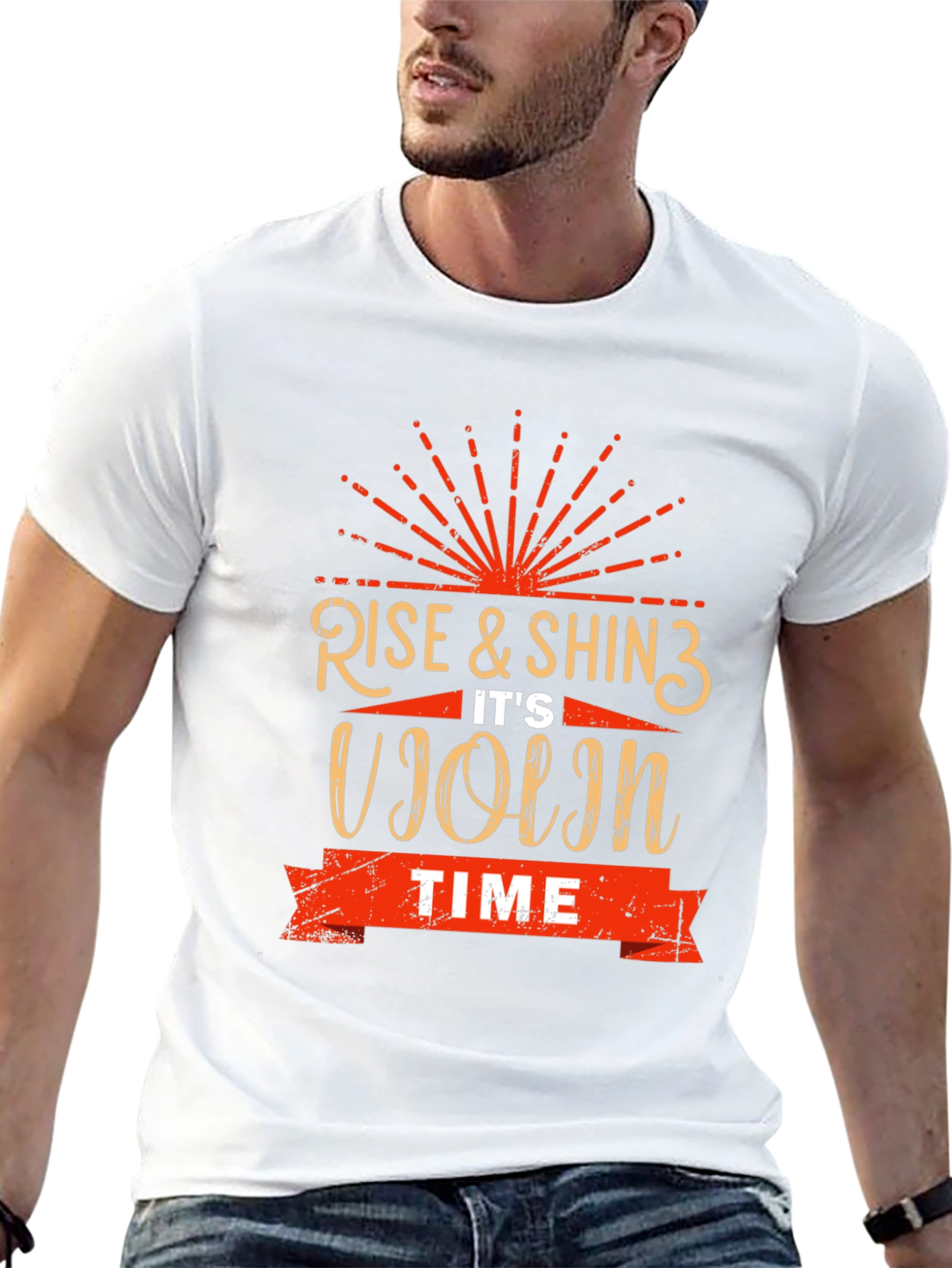 Rise & Shine Its Violin Time Black Graphic Tee
