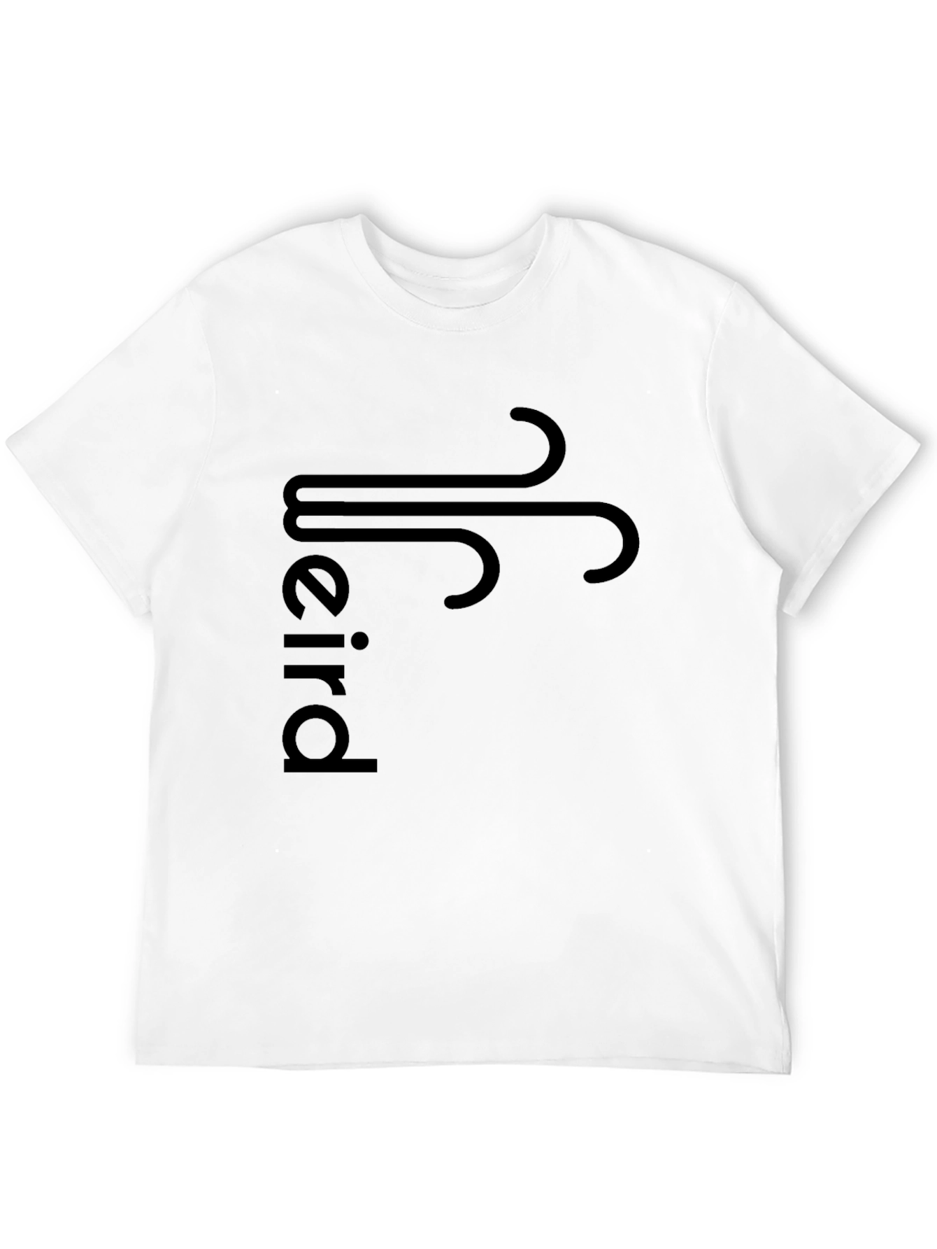 Mens Black T-Shirt with Wind Symbol and Text