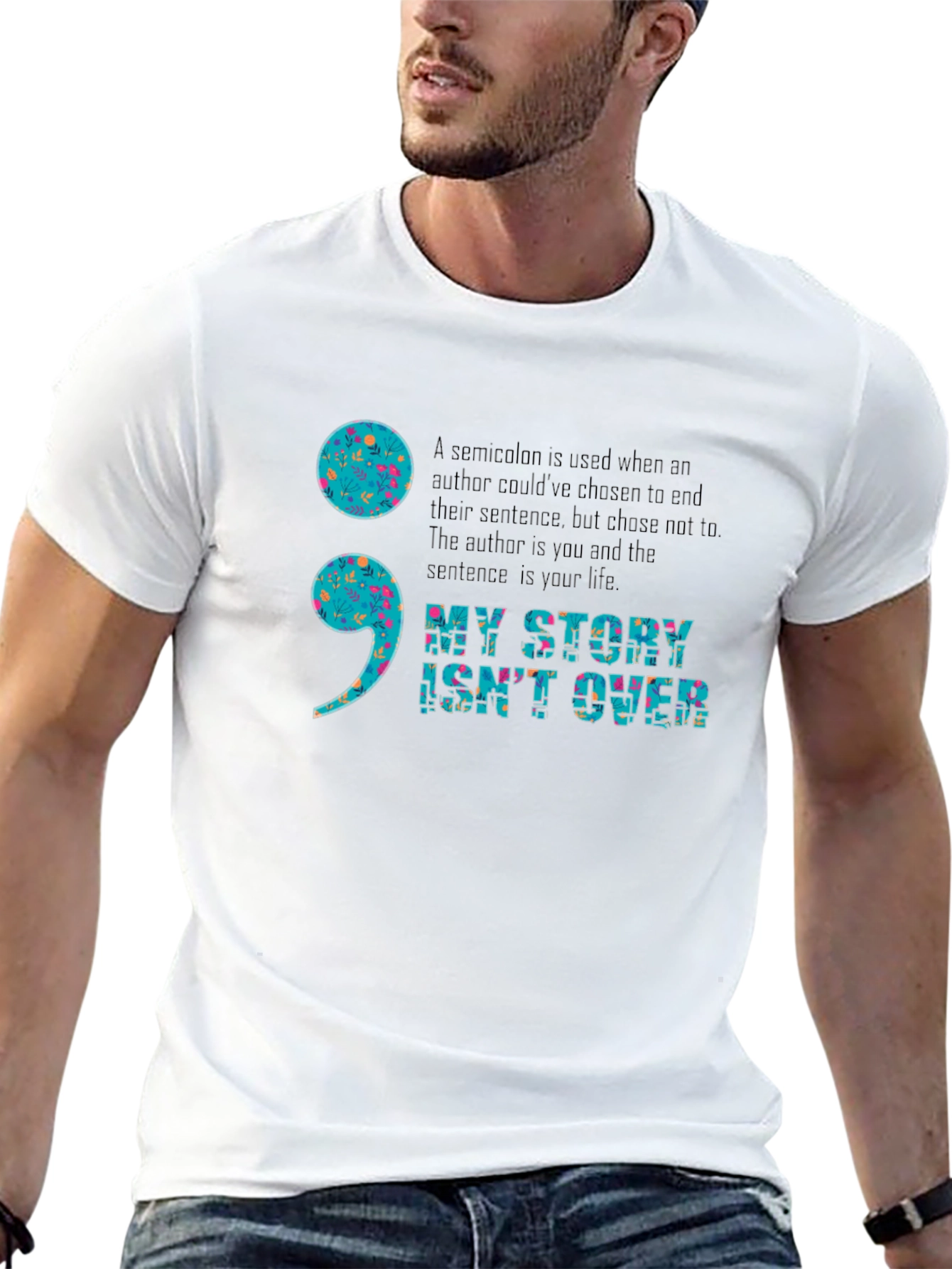 My Story Isnt Over Semicolon Graphic Tee