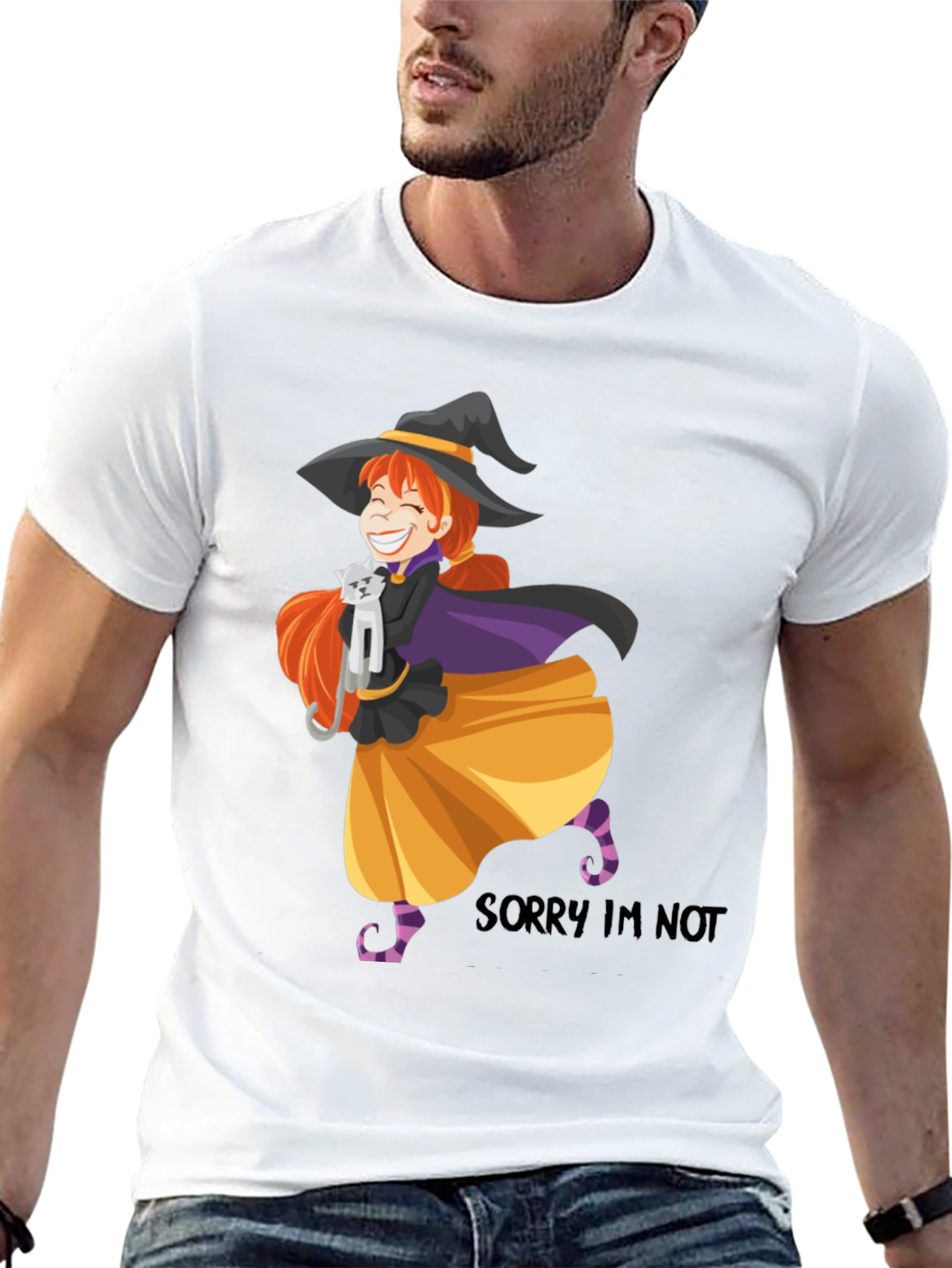 Witch Cat T-Shirt - Halloween Graphic Tee