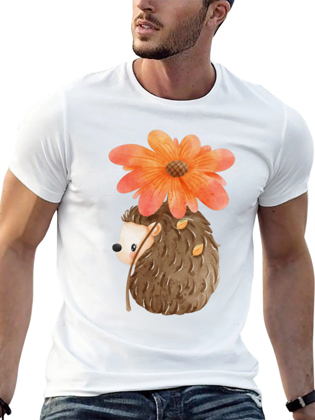 Hedgehog with Flower T-Shirt