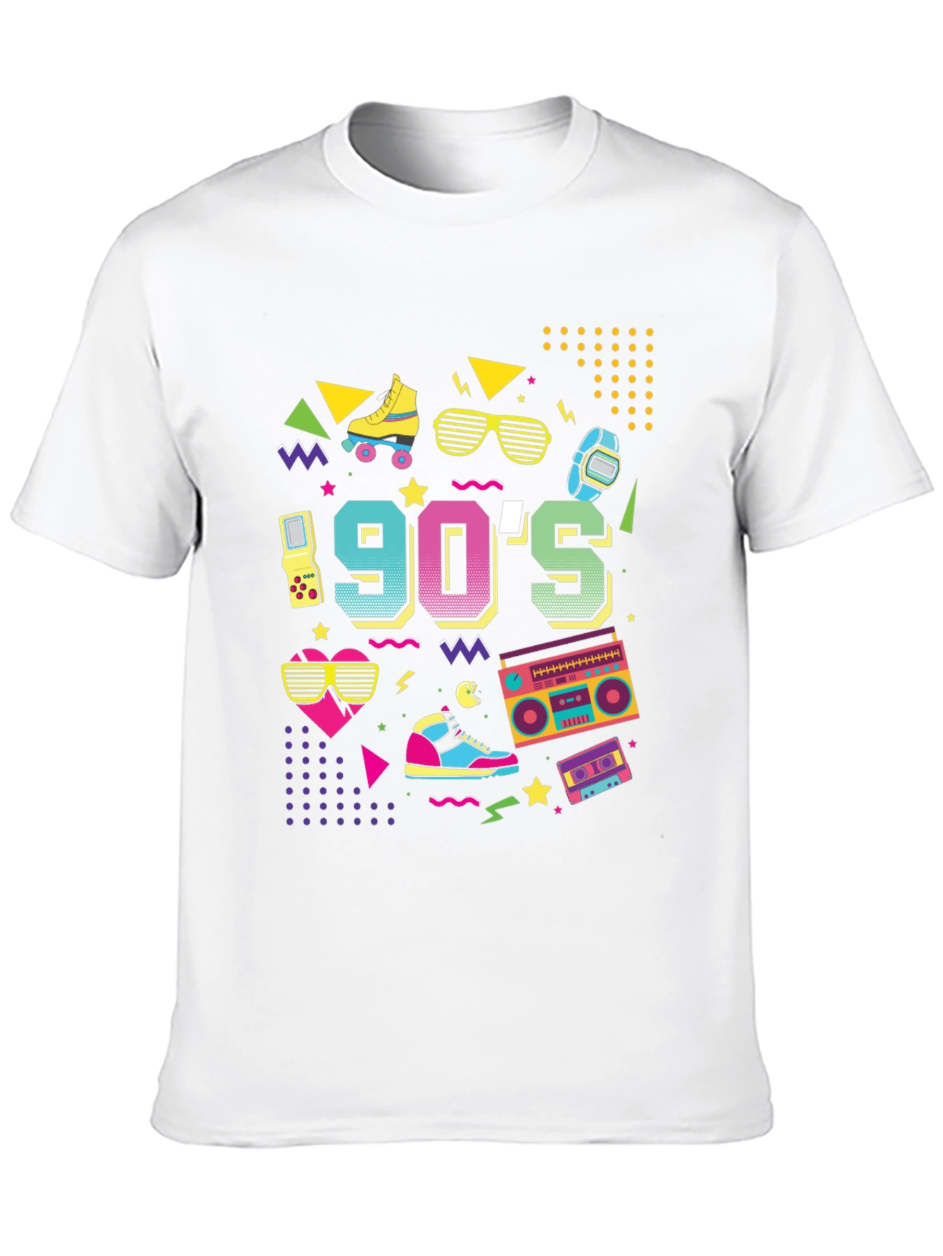 Vibrant 90s Throwback Graphic T-Shirt