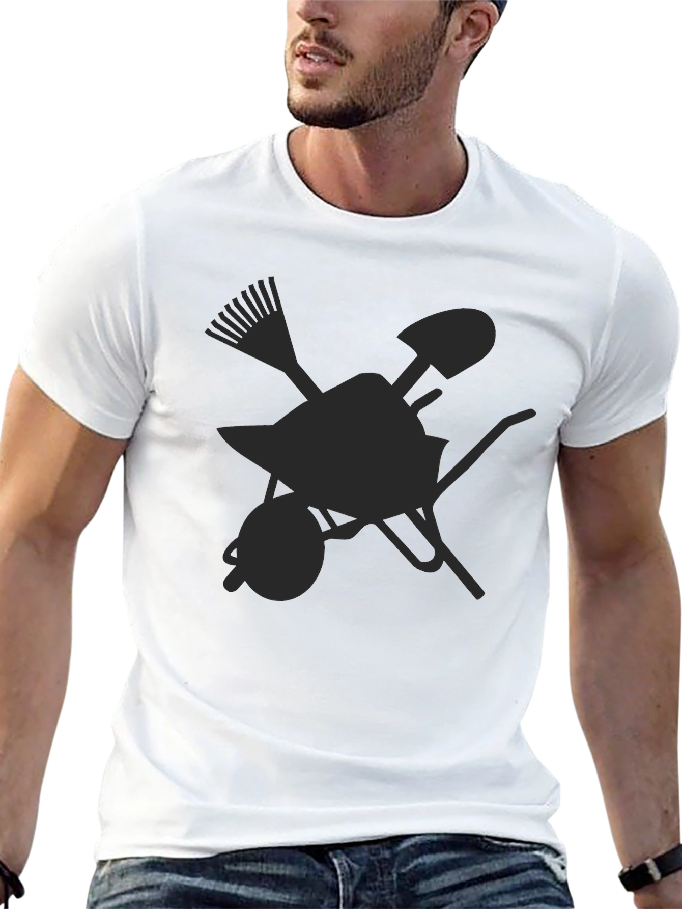 Gardening Tools Graphic Tee - Black Casual Shirt