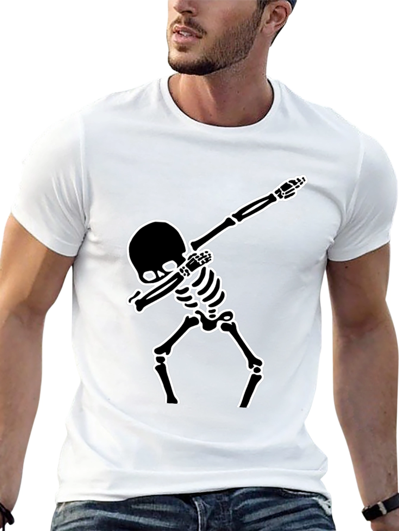 Dabbing Skeleton Graphic T-Shirt