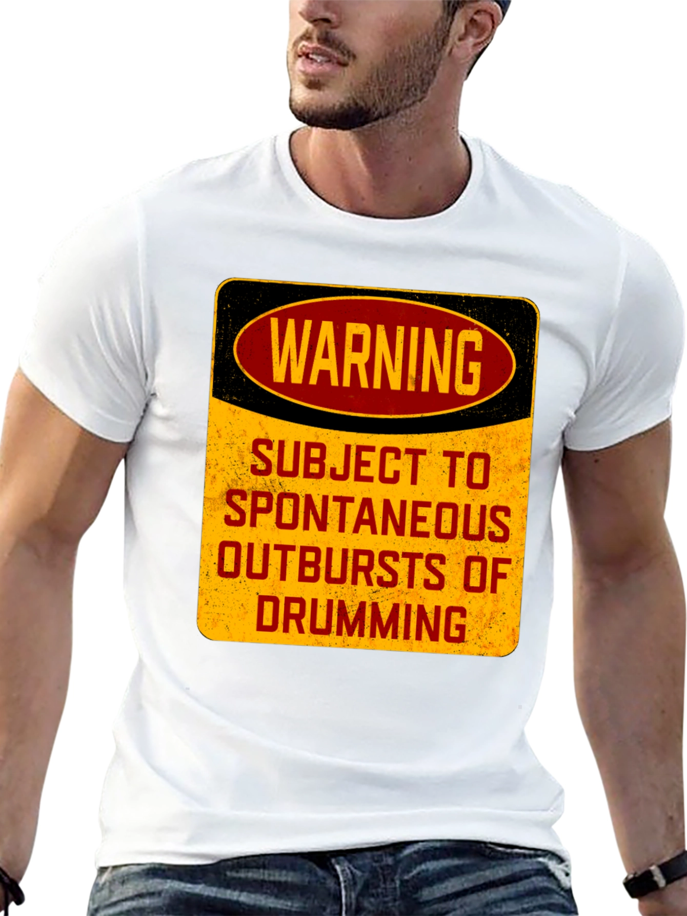 Warning: Subject to Spontaneous Drumming Black T-Shirt