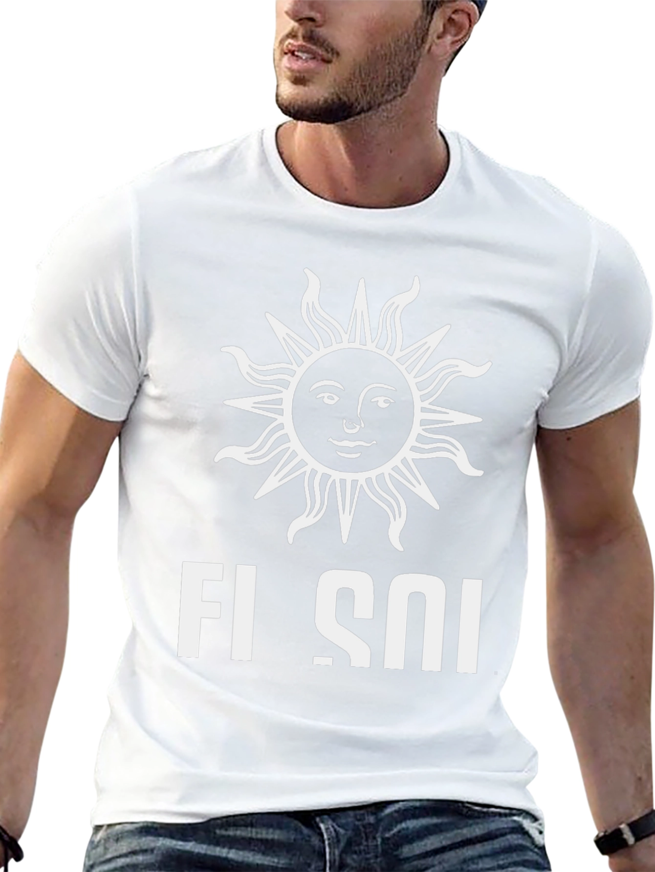 Stylish Black T-Shirt with Sun Graphic Design