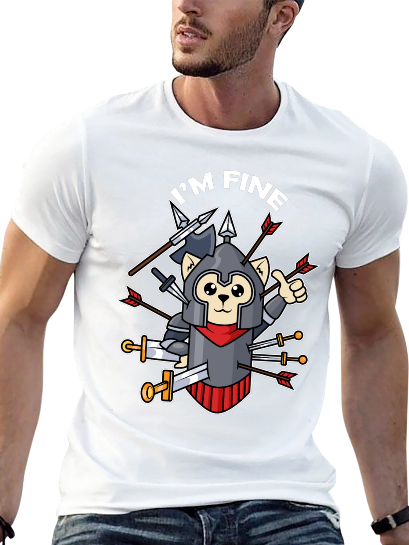 Im Fine T-Shirt - Armored Cat Knight