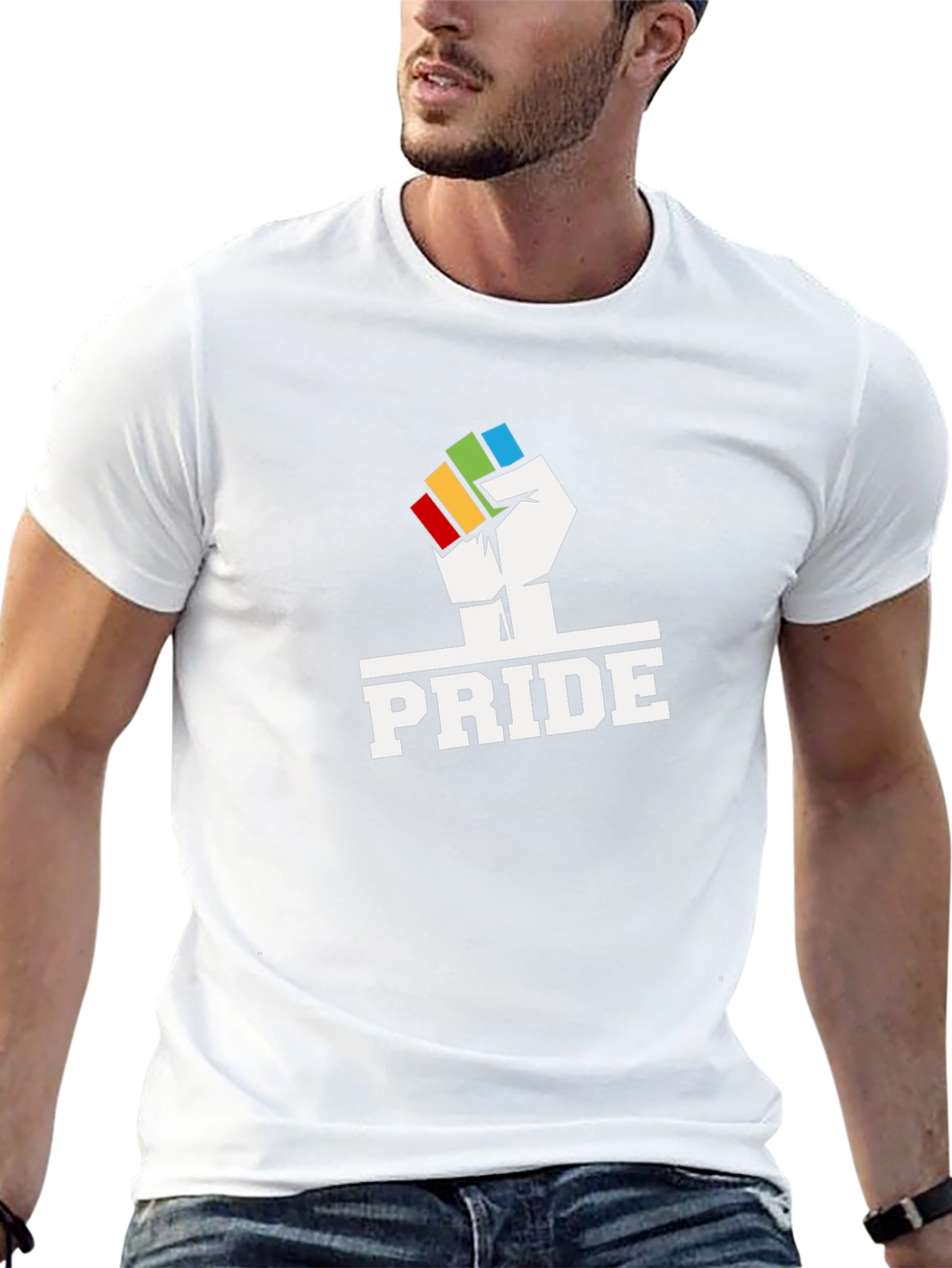 Pride Fist Graphic Tee - Black Cotton Blend