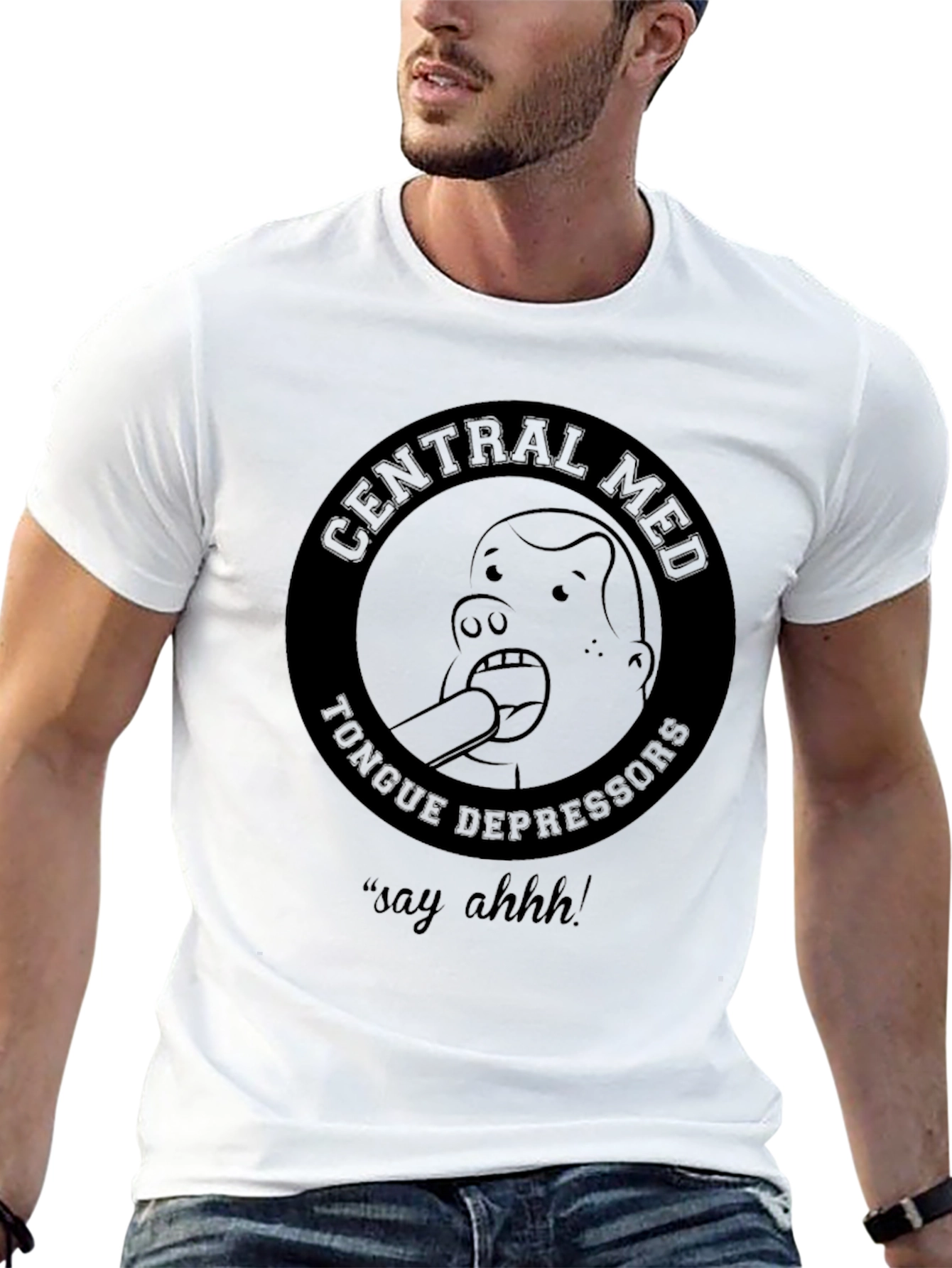 Central Med Tongue Depressors Black T-Shirt