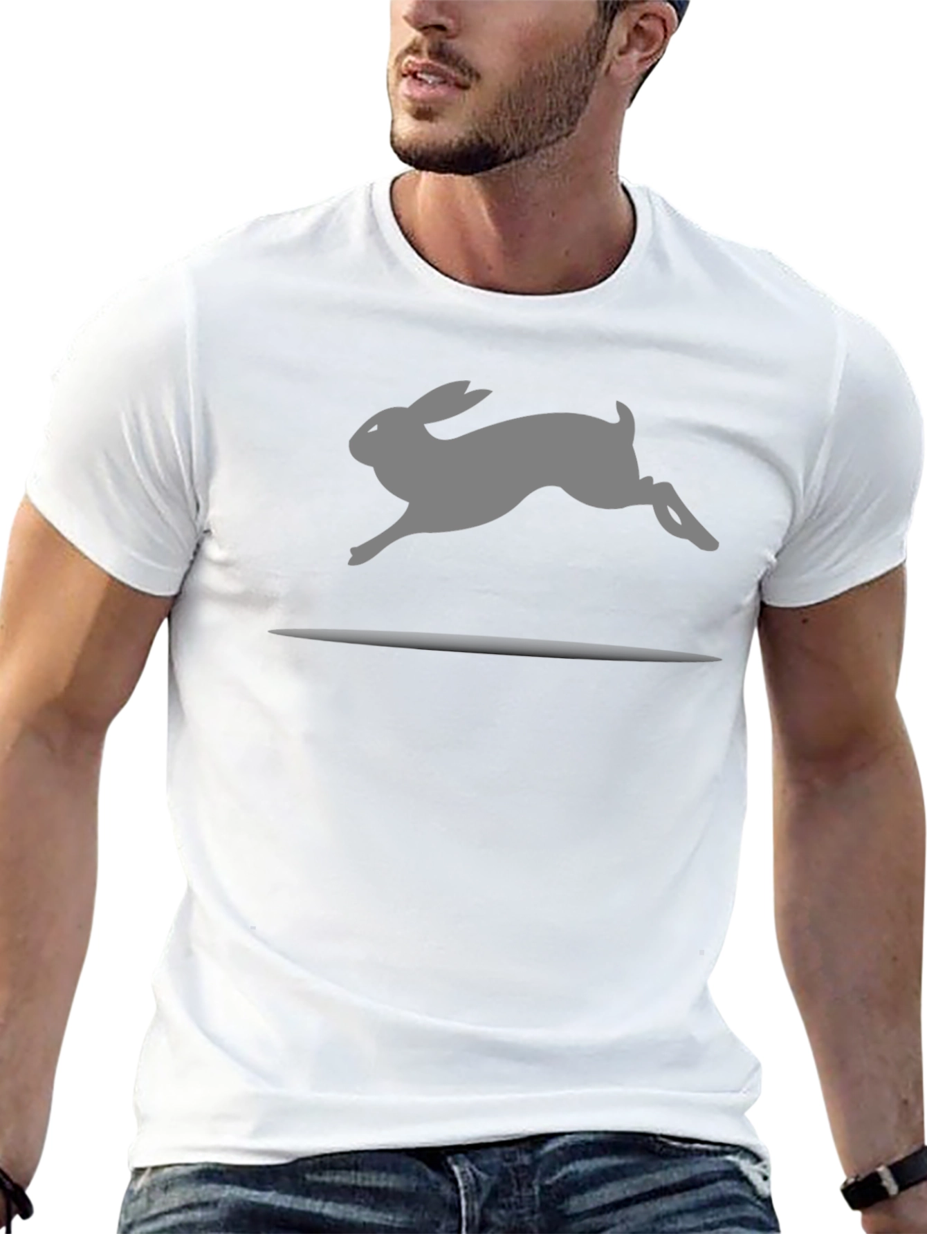 Rabbit Silhouette Black T-Shirt