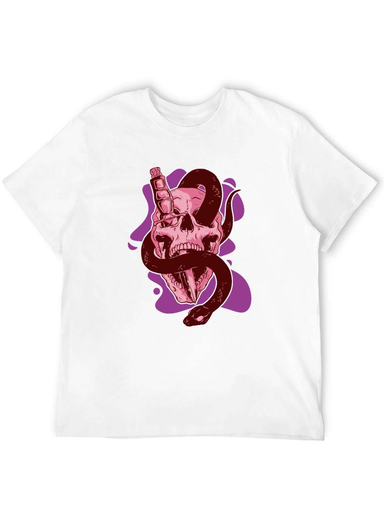 Skull Snake Graphic Tee - Edgy Black T-Shirt