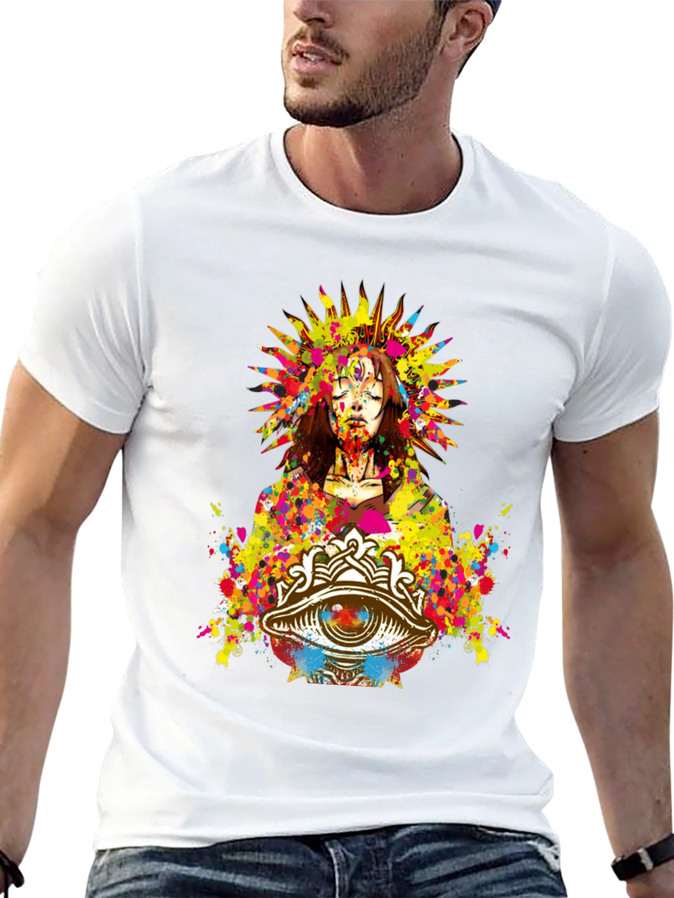 Mystic Eye Graphic Print Black T-Shirt