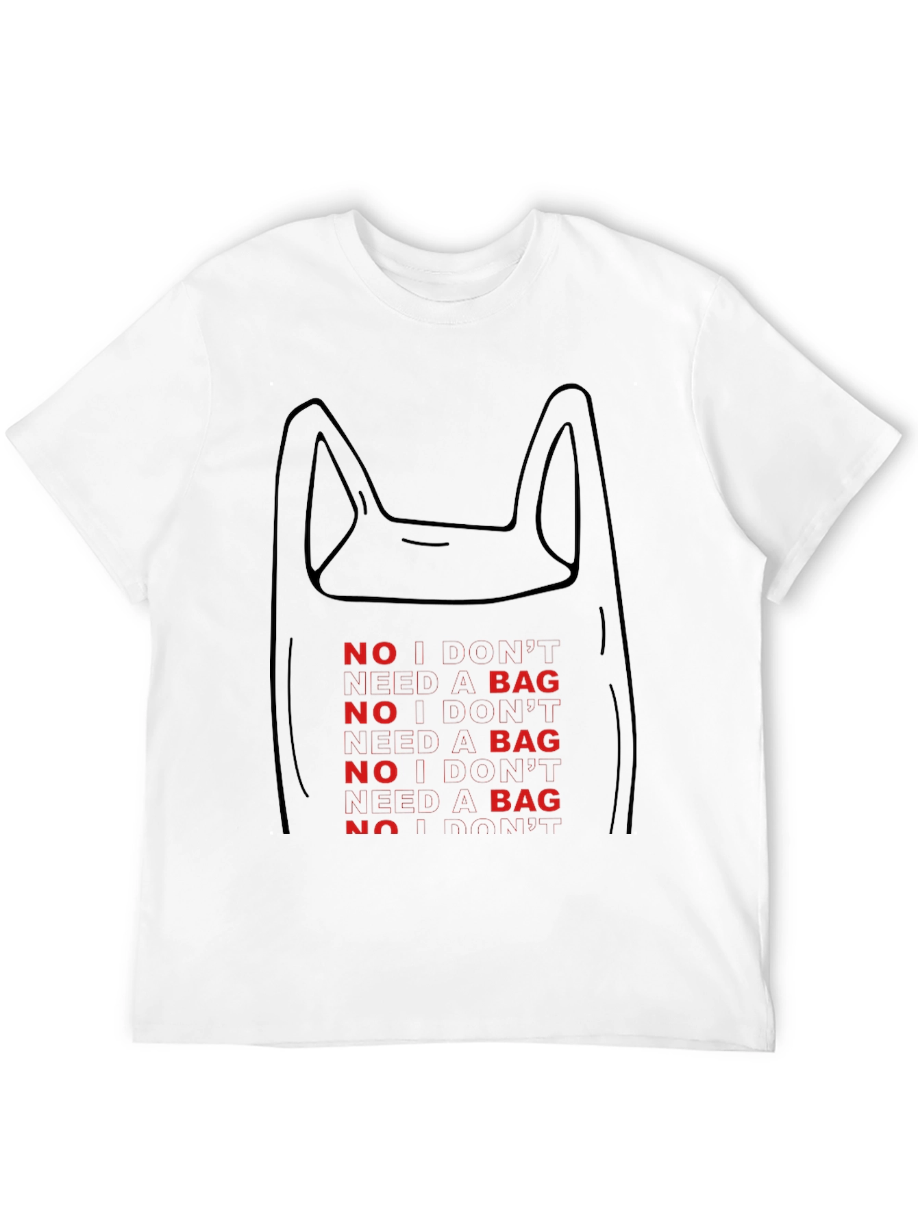 No Bag Needed Graphic Tee - Eco Friendly Design