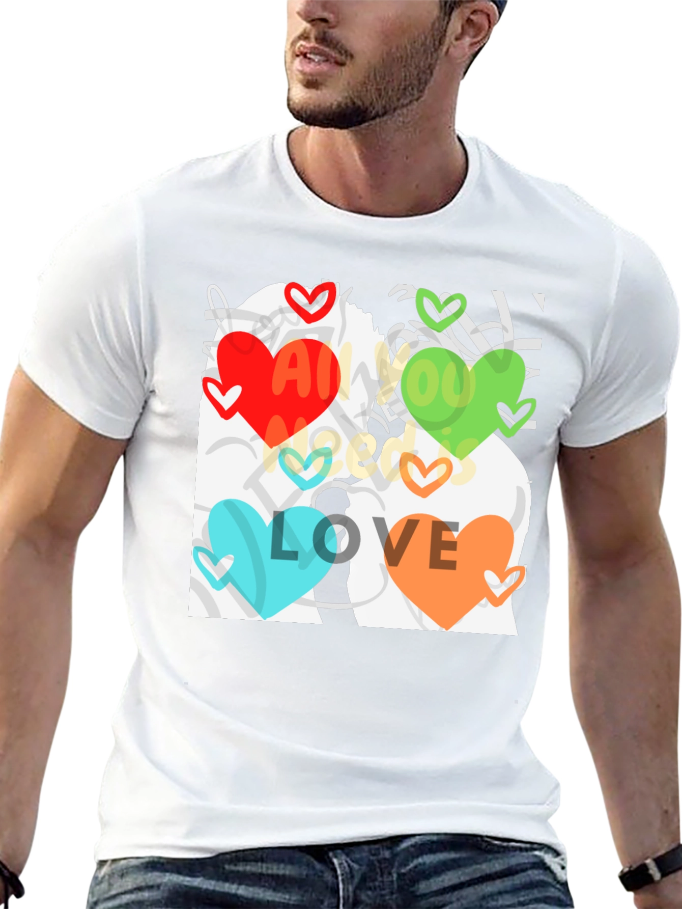 Love All You Need T-Shirt Unique Heart Design