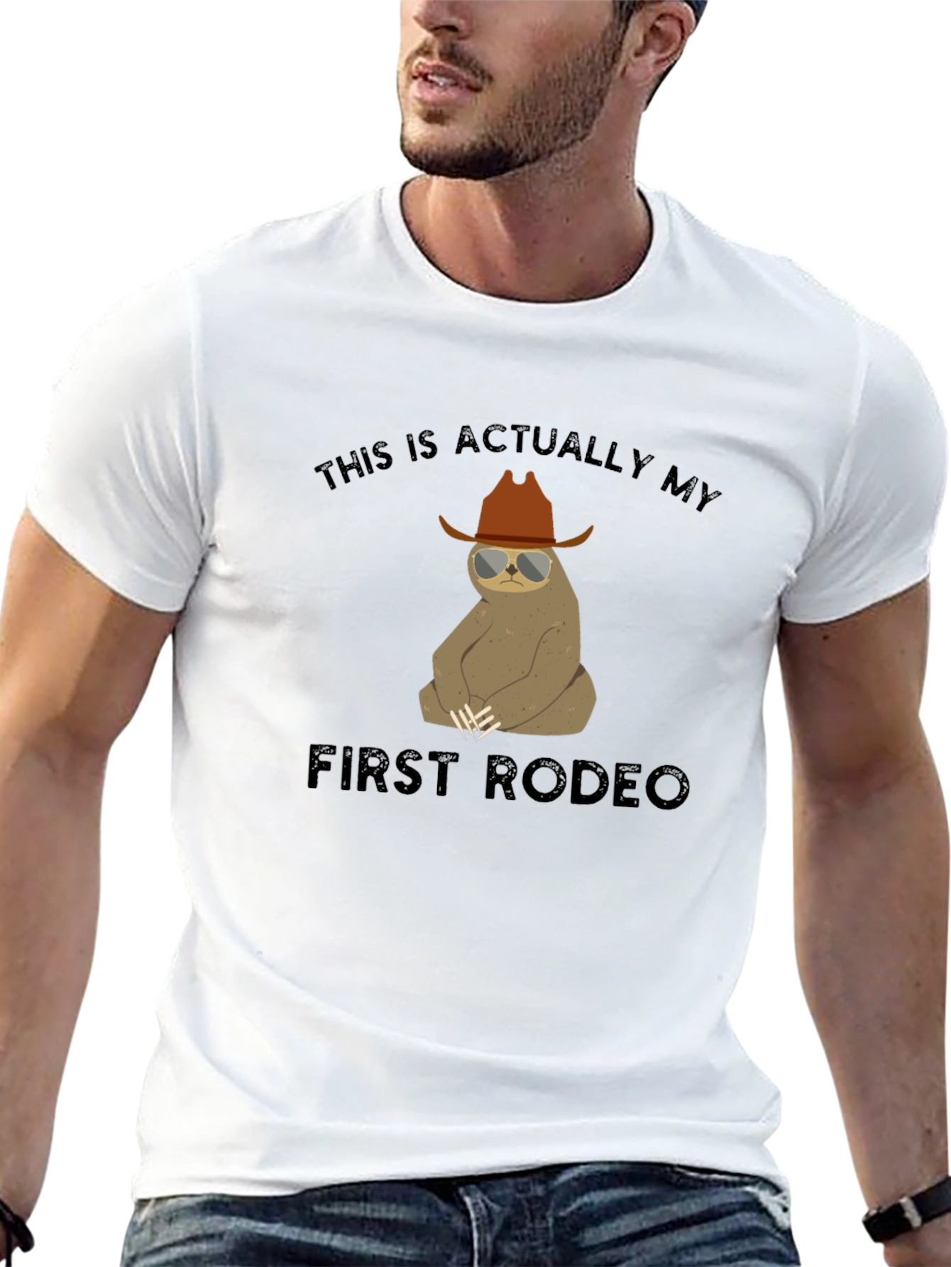 Sloth Rodeo Graphic Tee - Funny Western T-Shirt