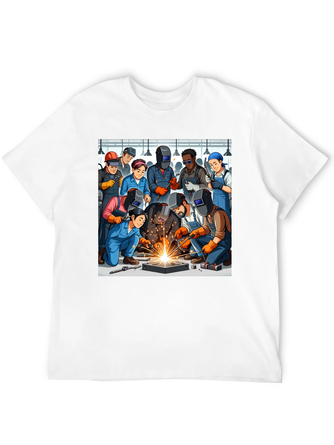 Welding Crew Graphic Tee - Black Cotton Blend