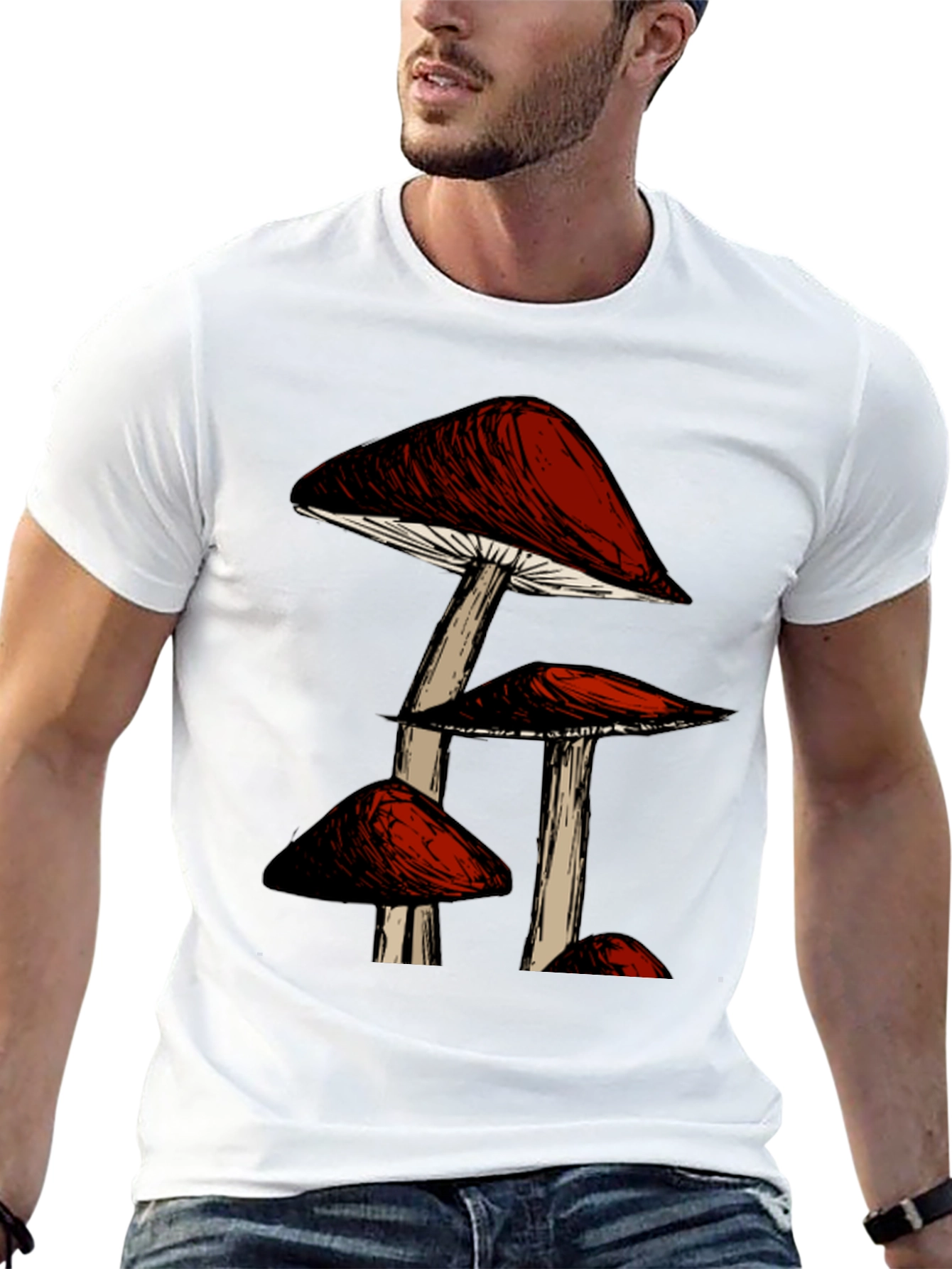Mushroom Graphic Black T-Shirt