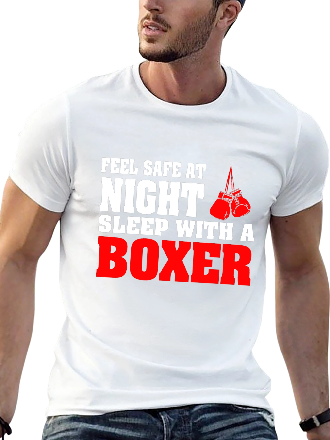 Feel Safe At Night Boxer Graphic Tee
