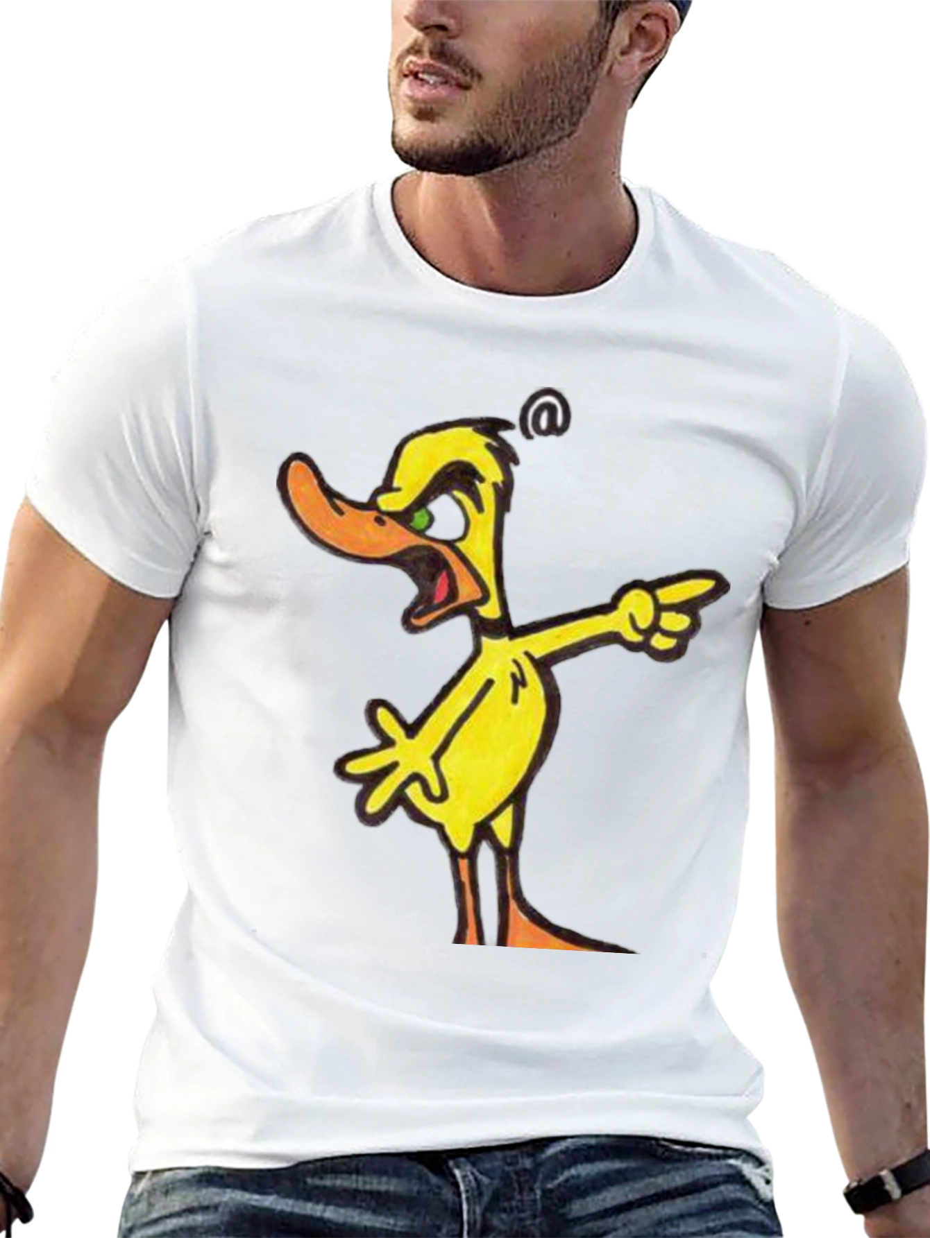 Angry Yellow Duck Cartoon T-Shirt