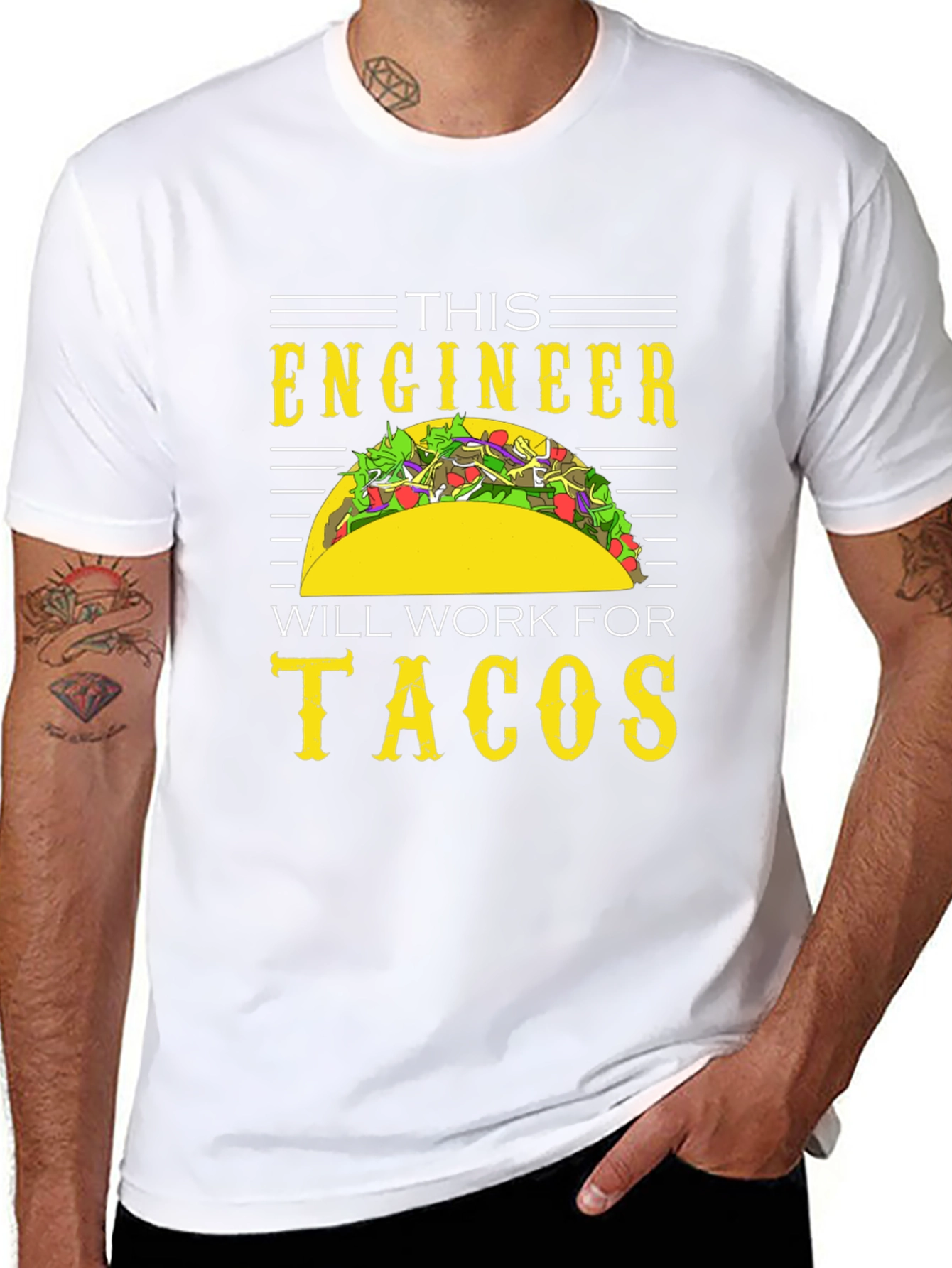 Engineer Will Work For Tacos Funny T-Shirt