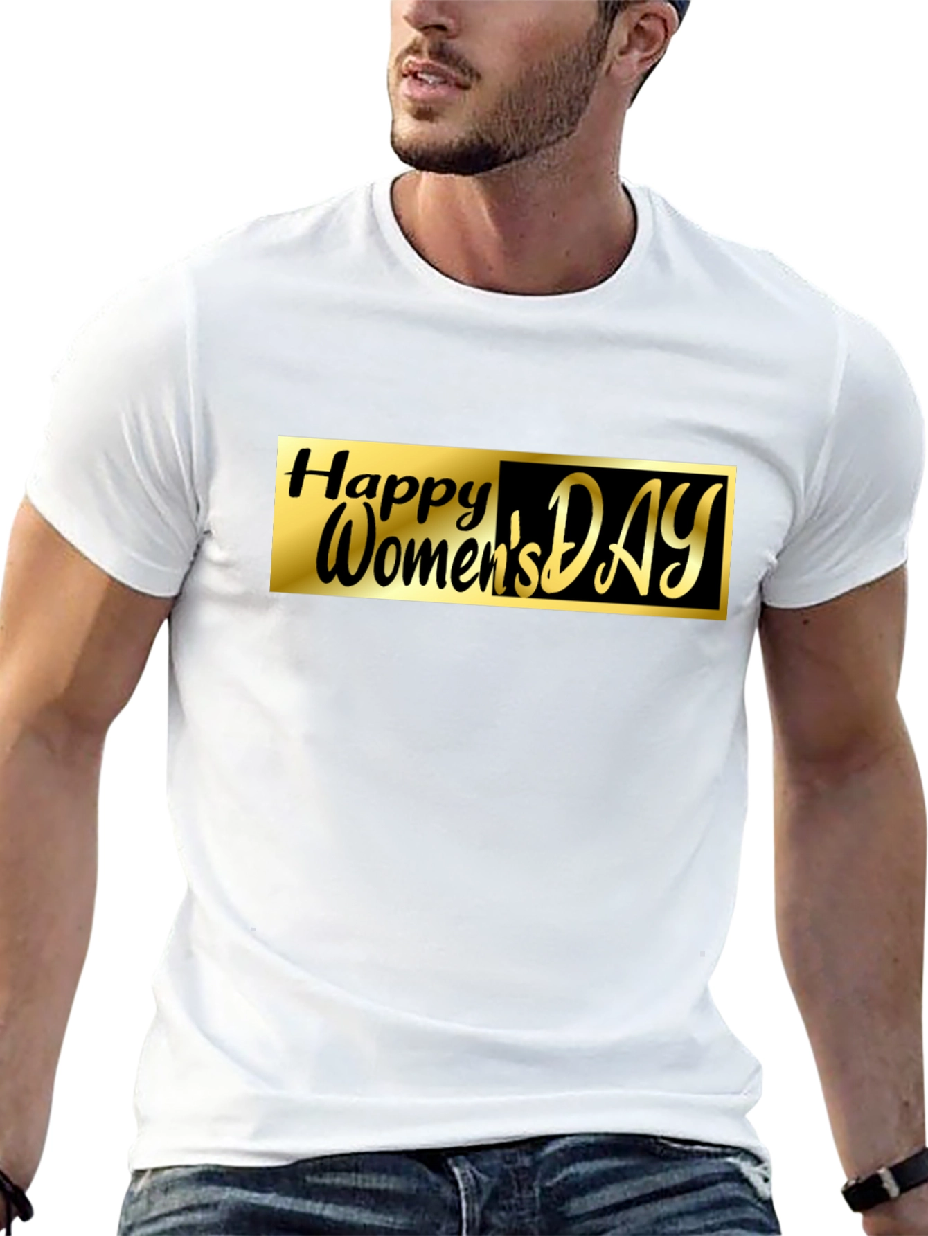 Happy Womens Day Graphic Tee - Black