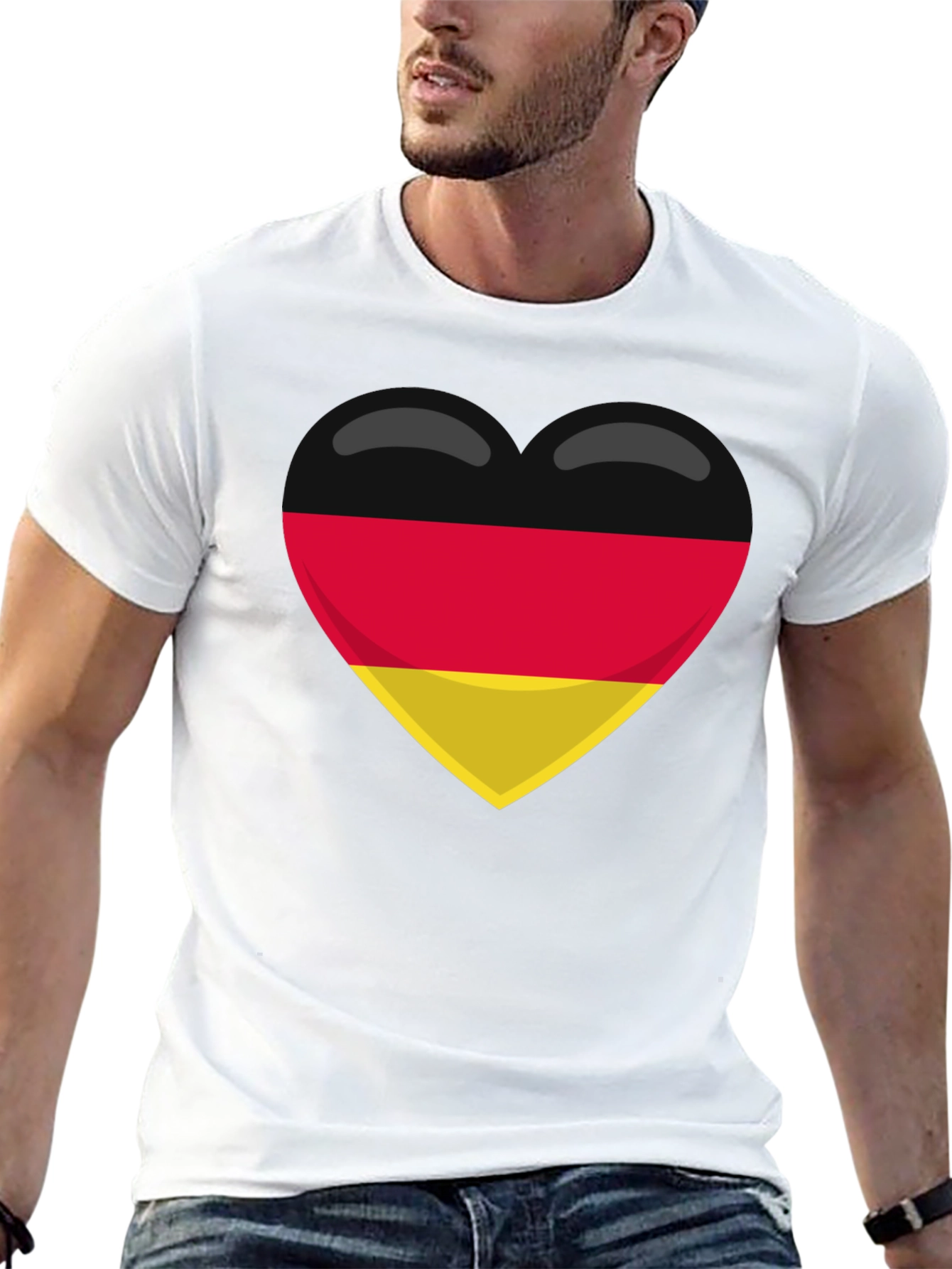 German Flag Heart Emoji Black T-Shirt