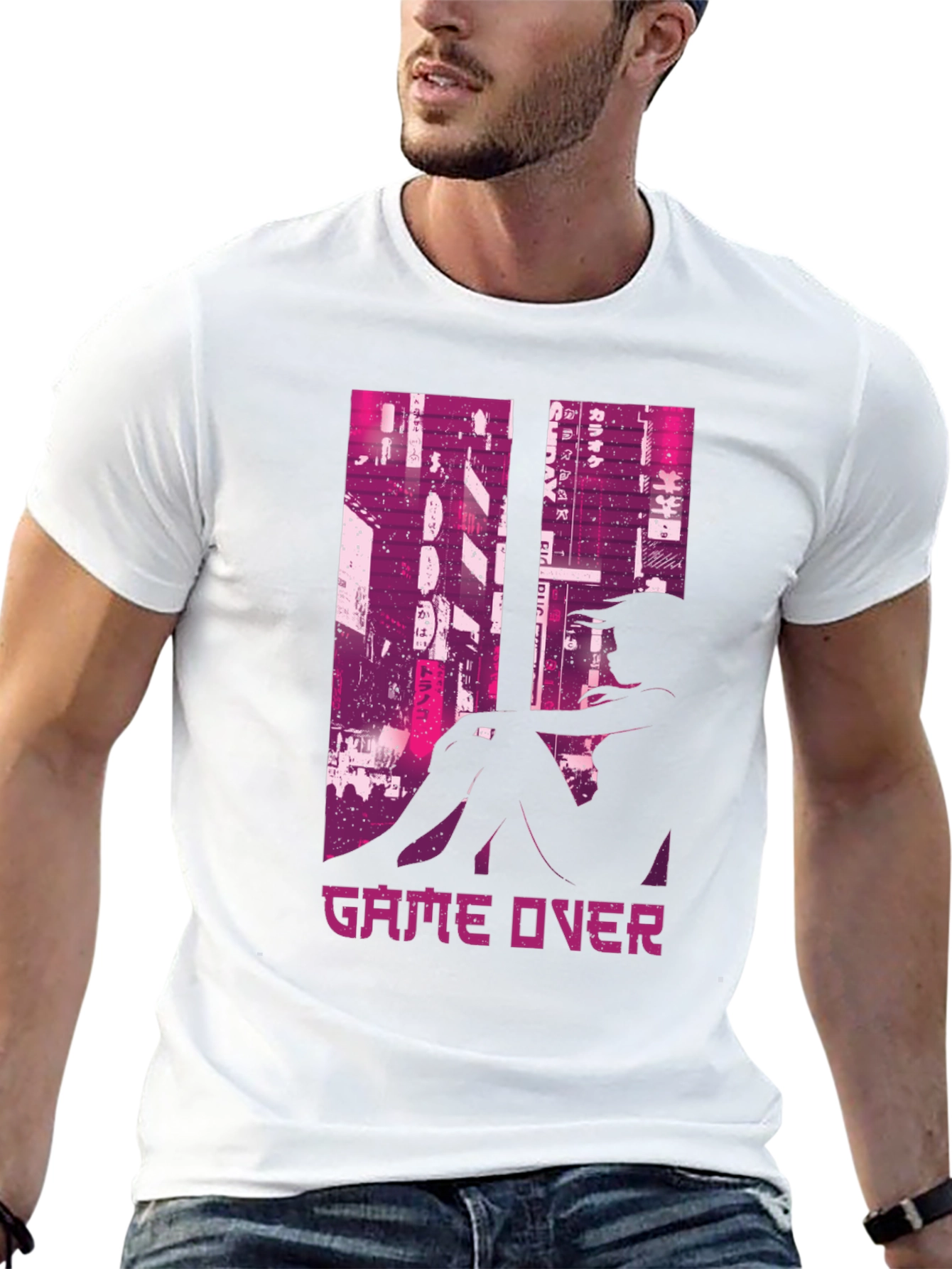 Game Over Cyberpunk Graphic T-Shirt