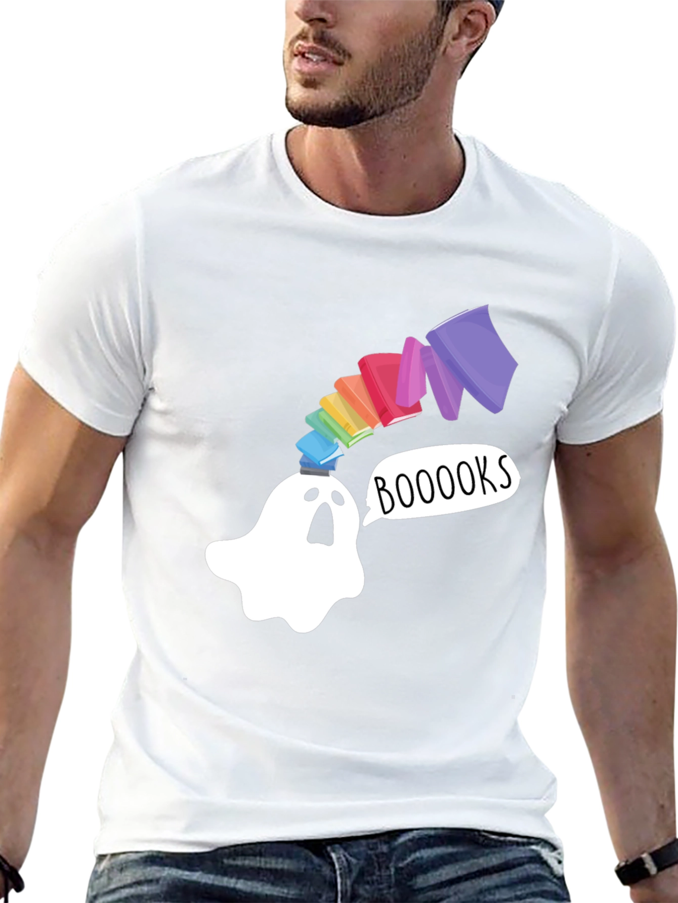 Booooks Ghost T-Shirt - Book Lover Halloween Tee