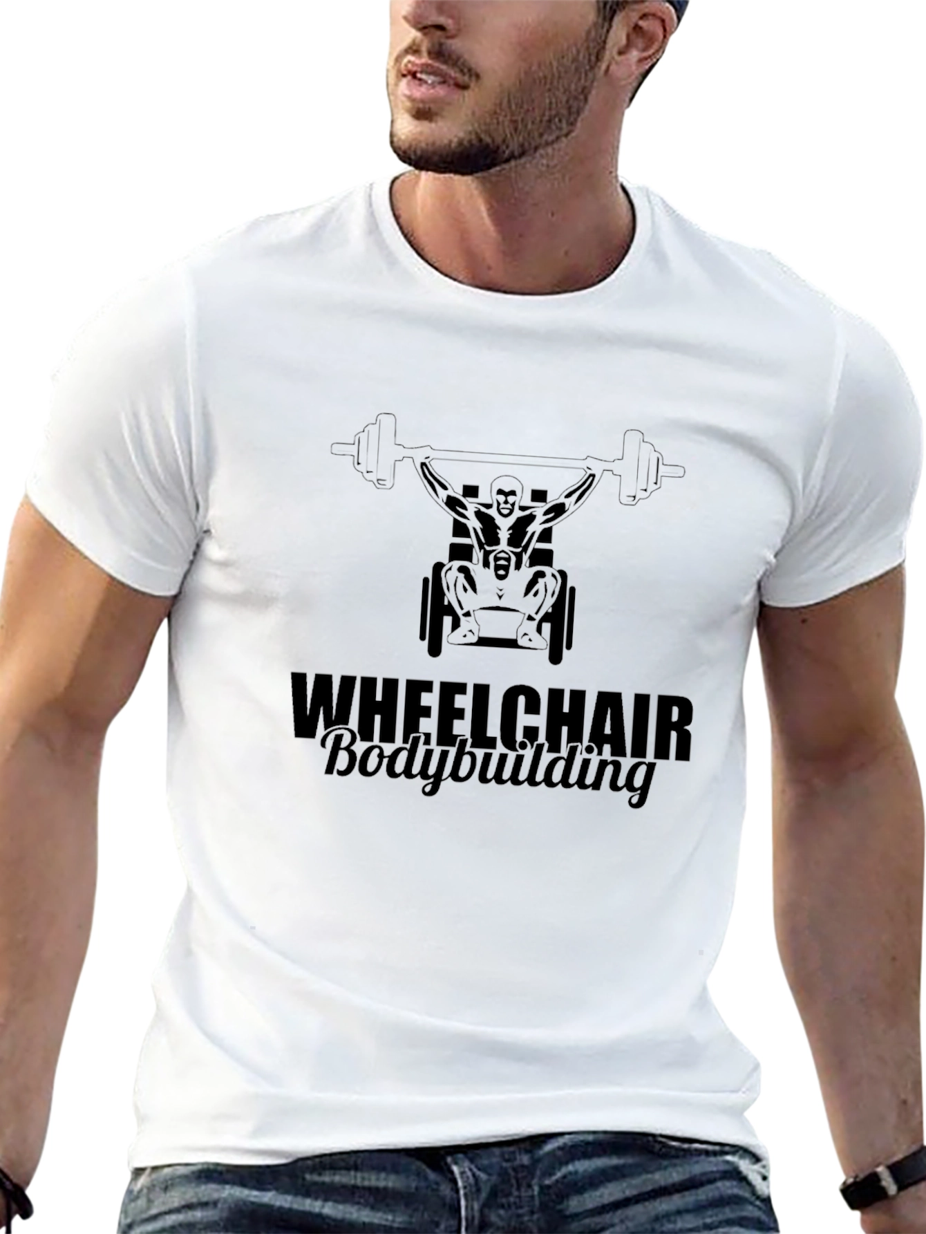Wheelchair Bodybuilding T-Shirt - Black Graphic Tee