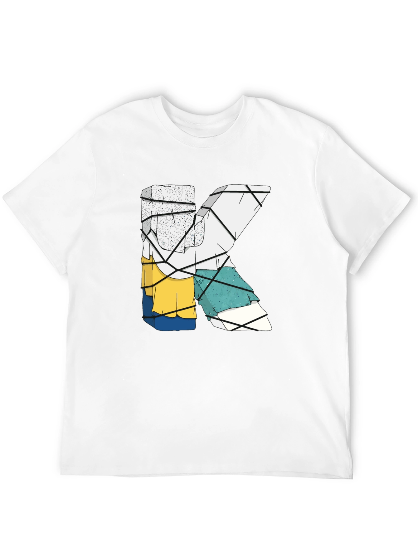Abstract Letter K Graphic Tee - Trendy Mens Shirt