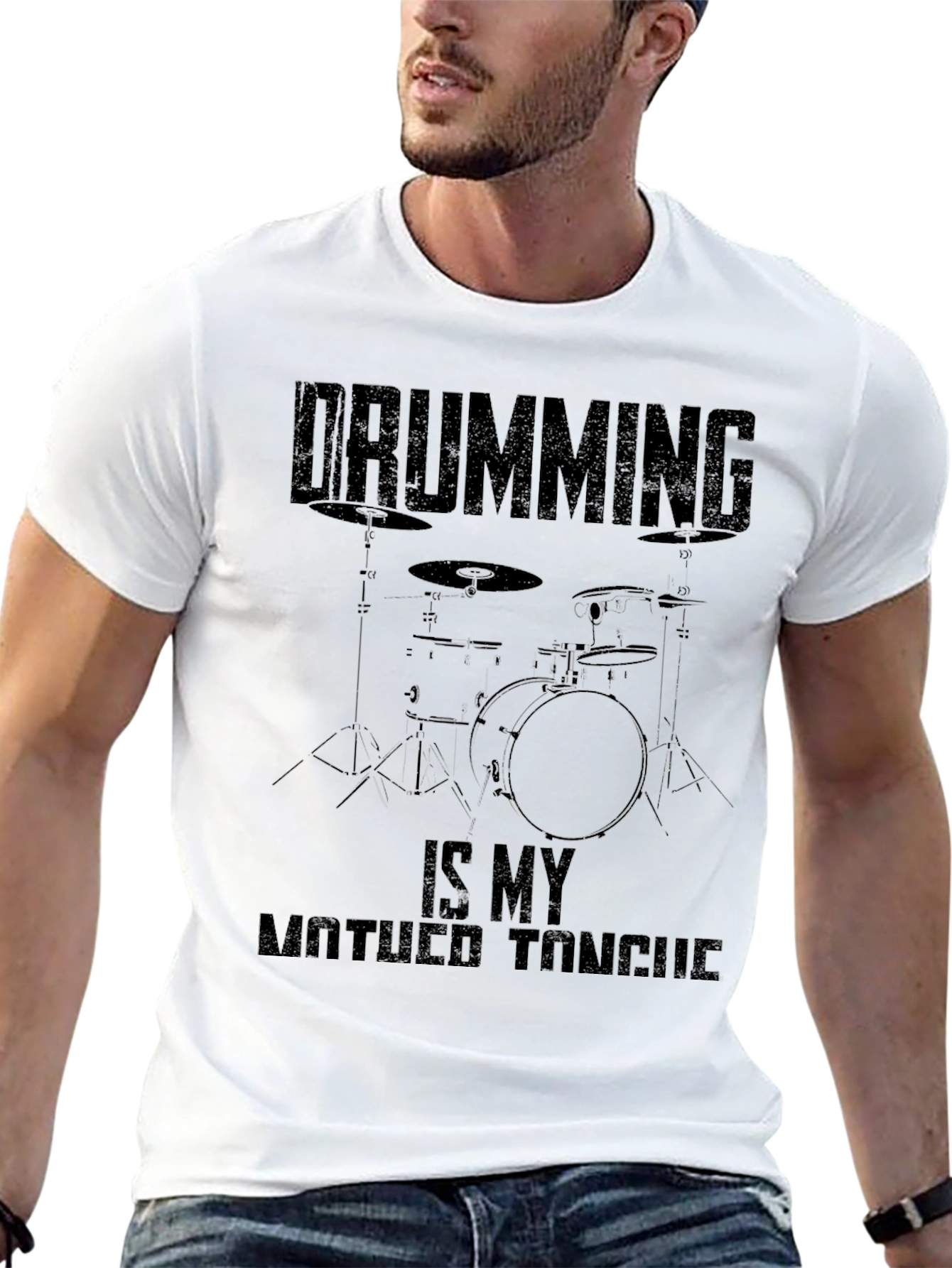 Drumming is My Mother Tongue Black Graphic Tee