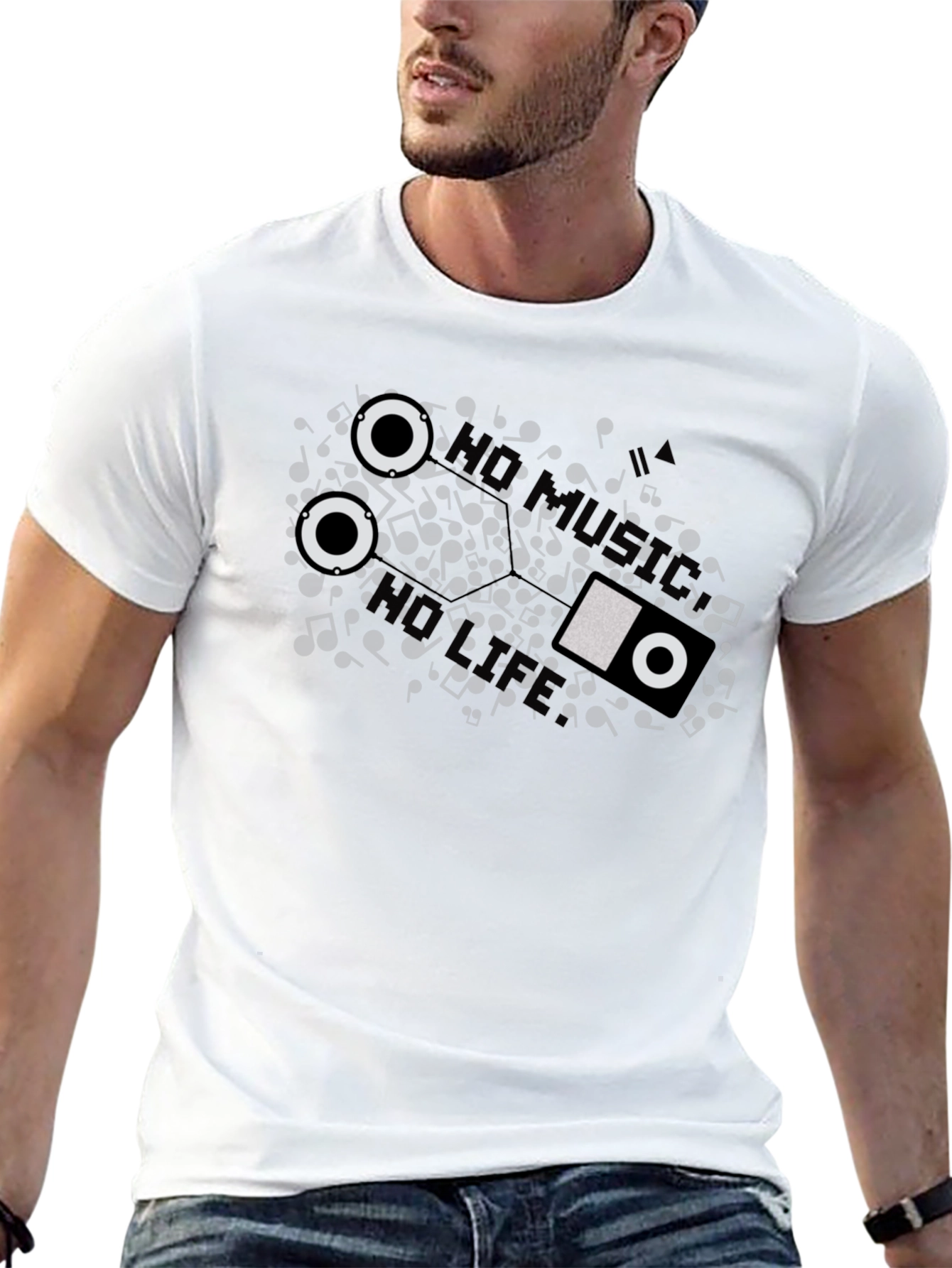 Music Cassette Tape Graphic T-Shirt - Black