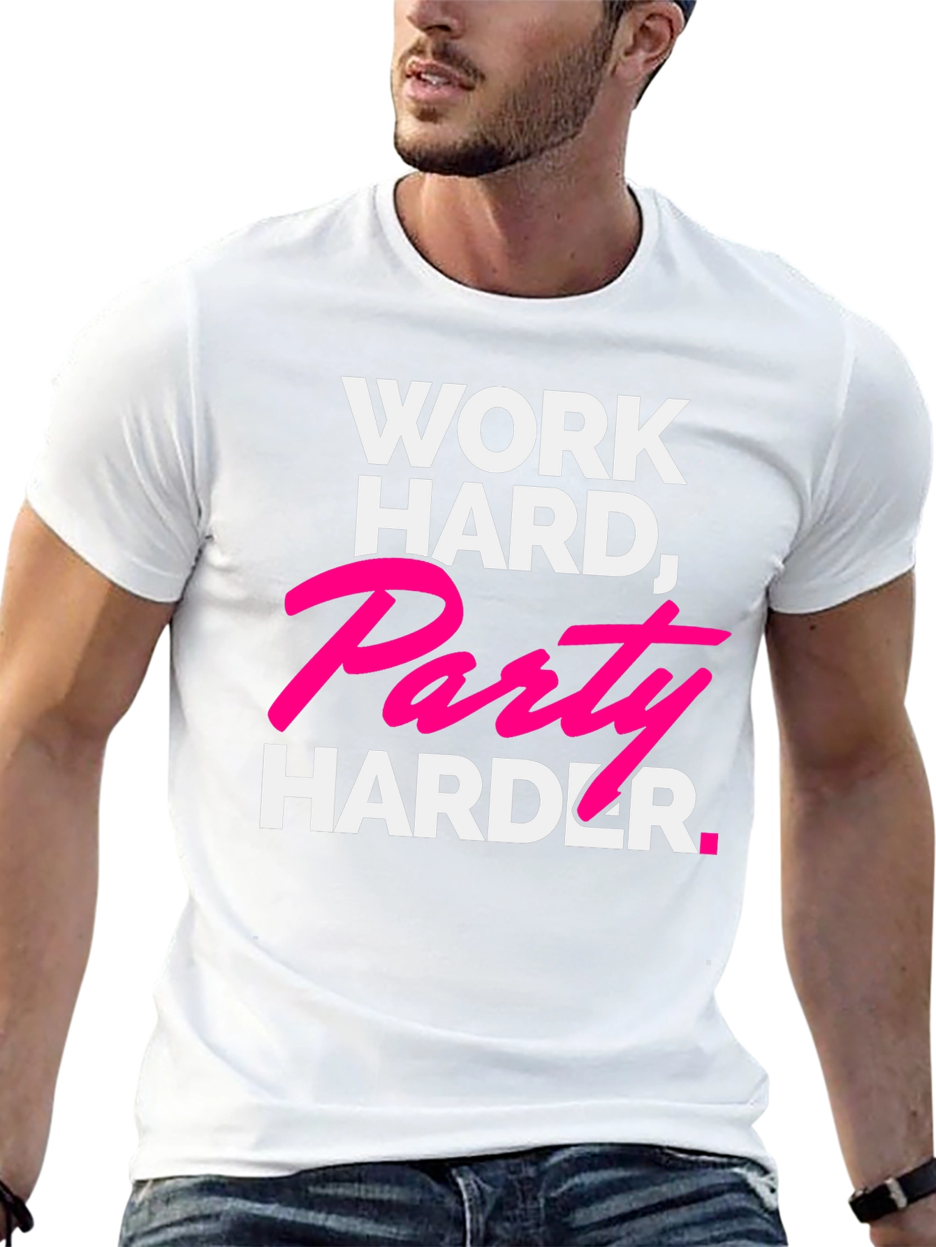 Work Hard Party Harder Black Graphic Tee