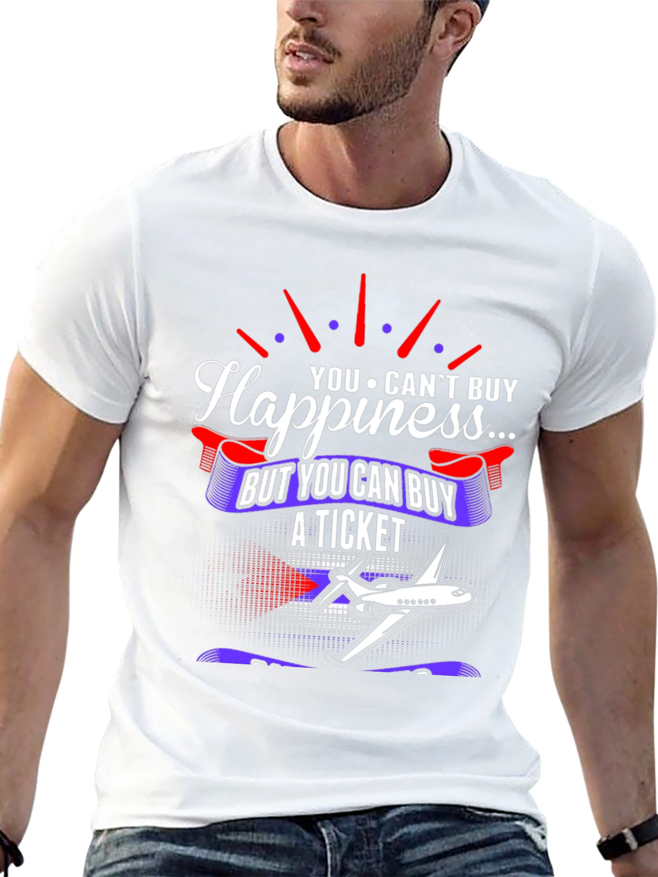 Happiness Ticket Graphic Tee - Aviation Lover Shirt