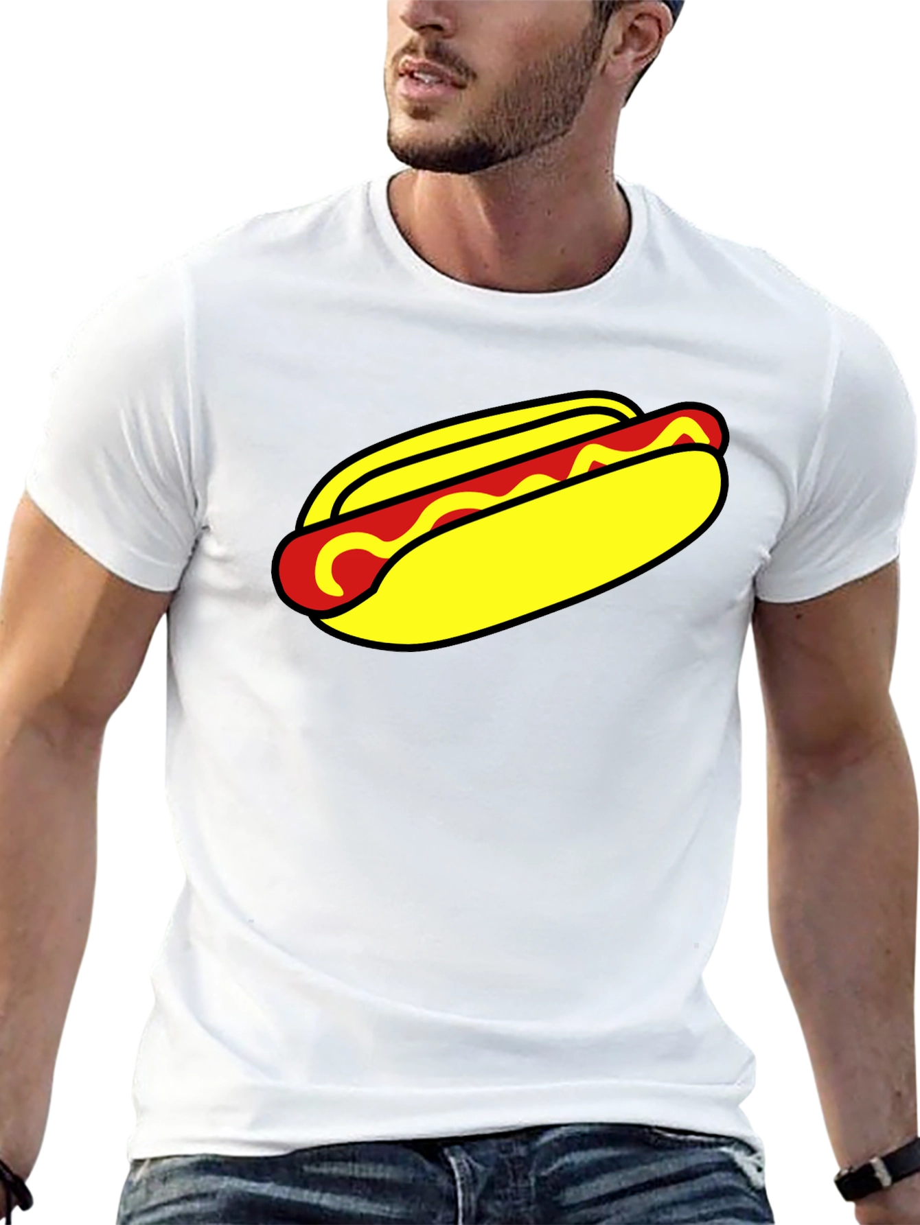 Hot Dog Graphic T-Shirt - Unisex Black Tee