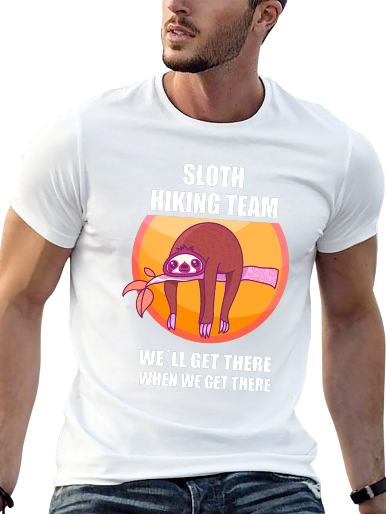 Sloth Hiking Team Graphic T-Shirt