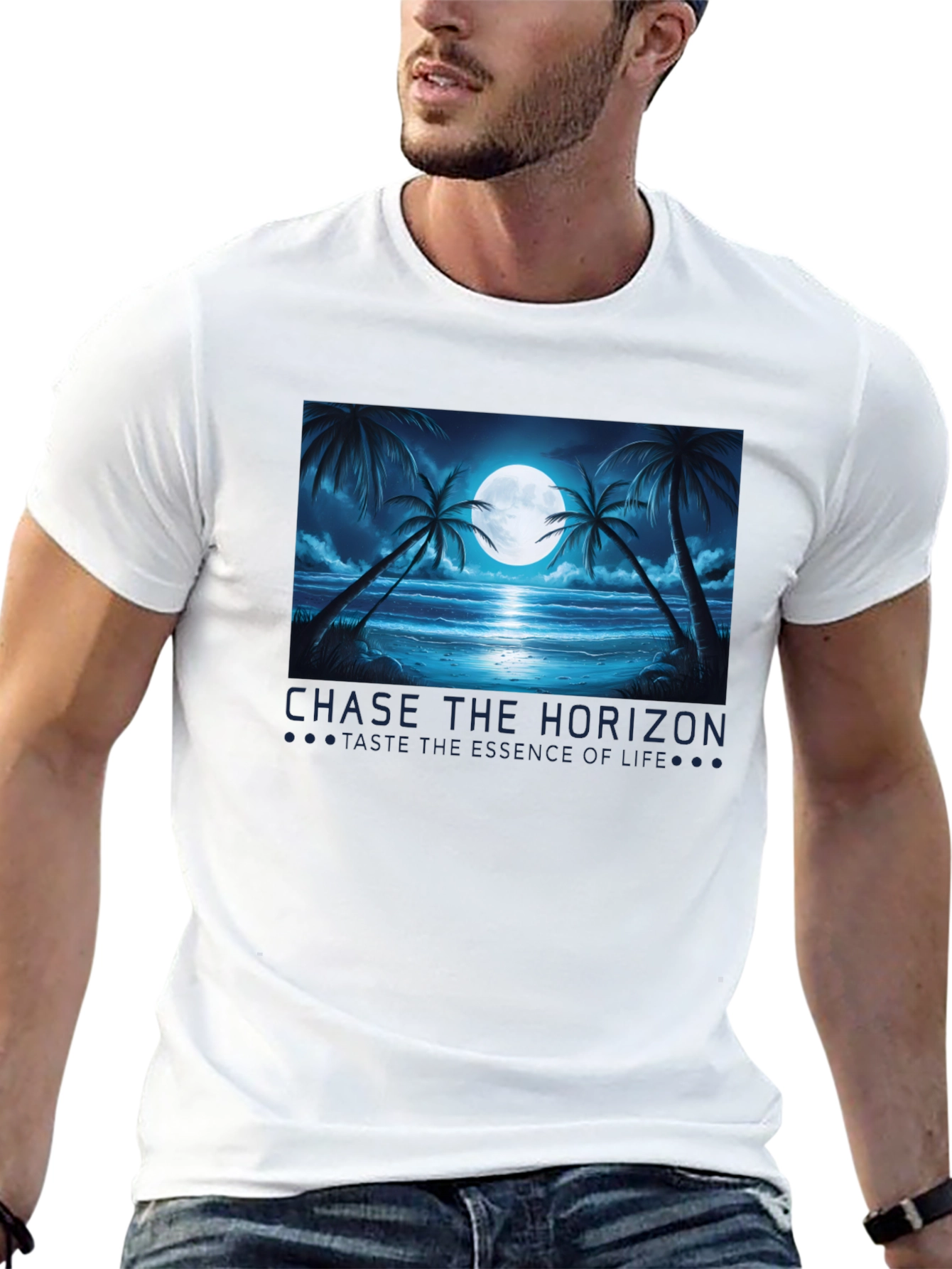 Chase the Horizon Black Graphic Tee