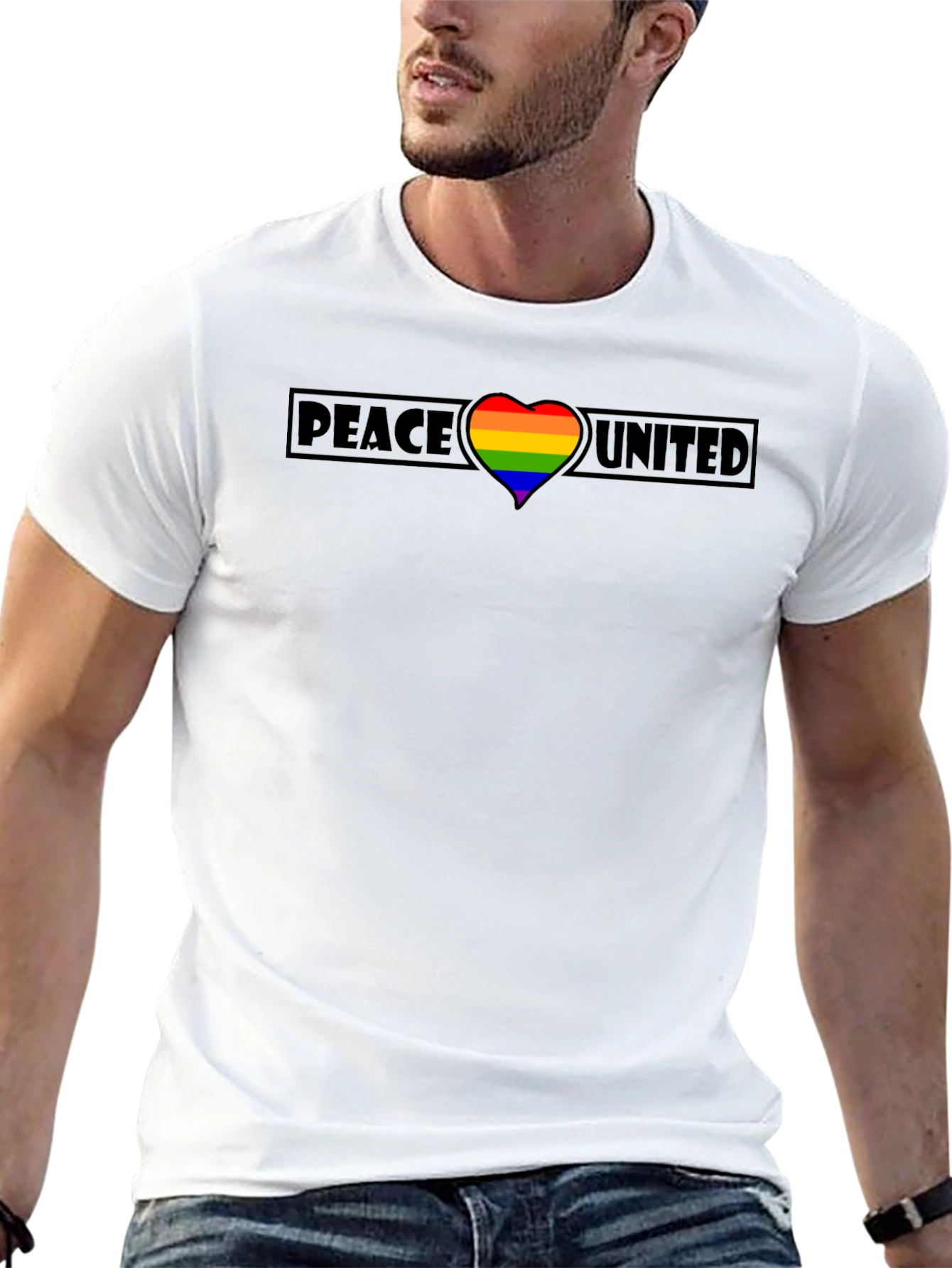 Peace United Rainbow Heart Tee