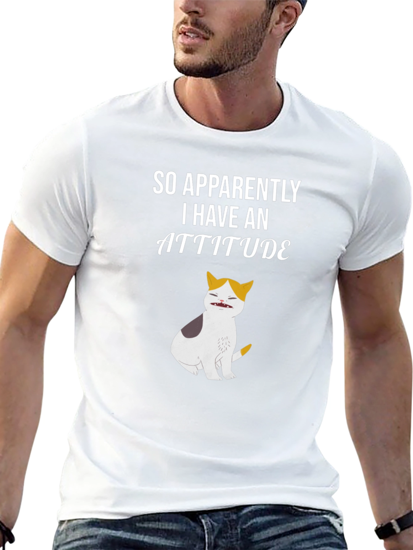 Attitude Cat Graphic Tee - Funny Novelty T-Shirt