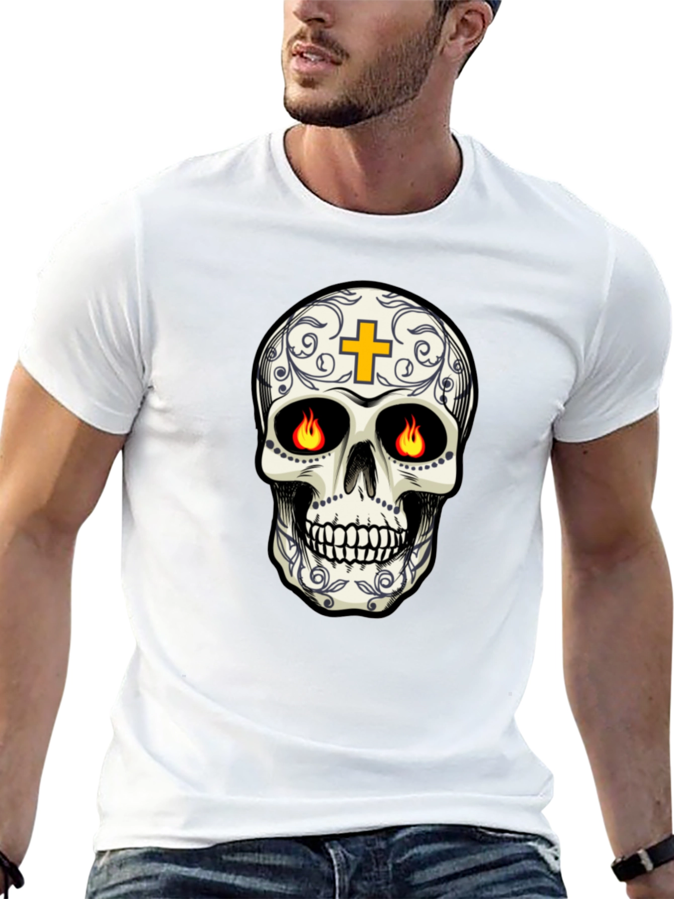 Sugar Skull T-Shirt: Day of the Dead Black Tee