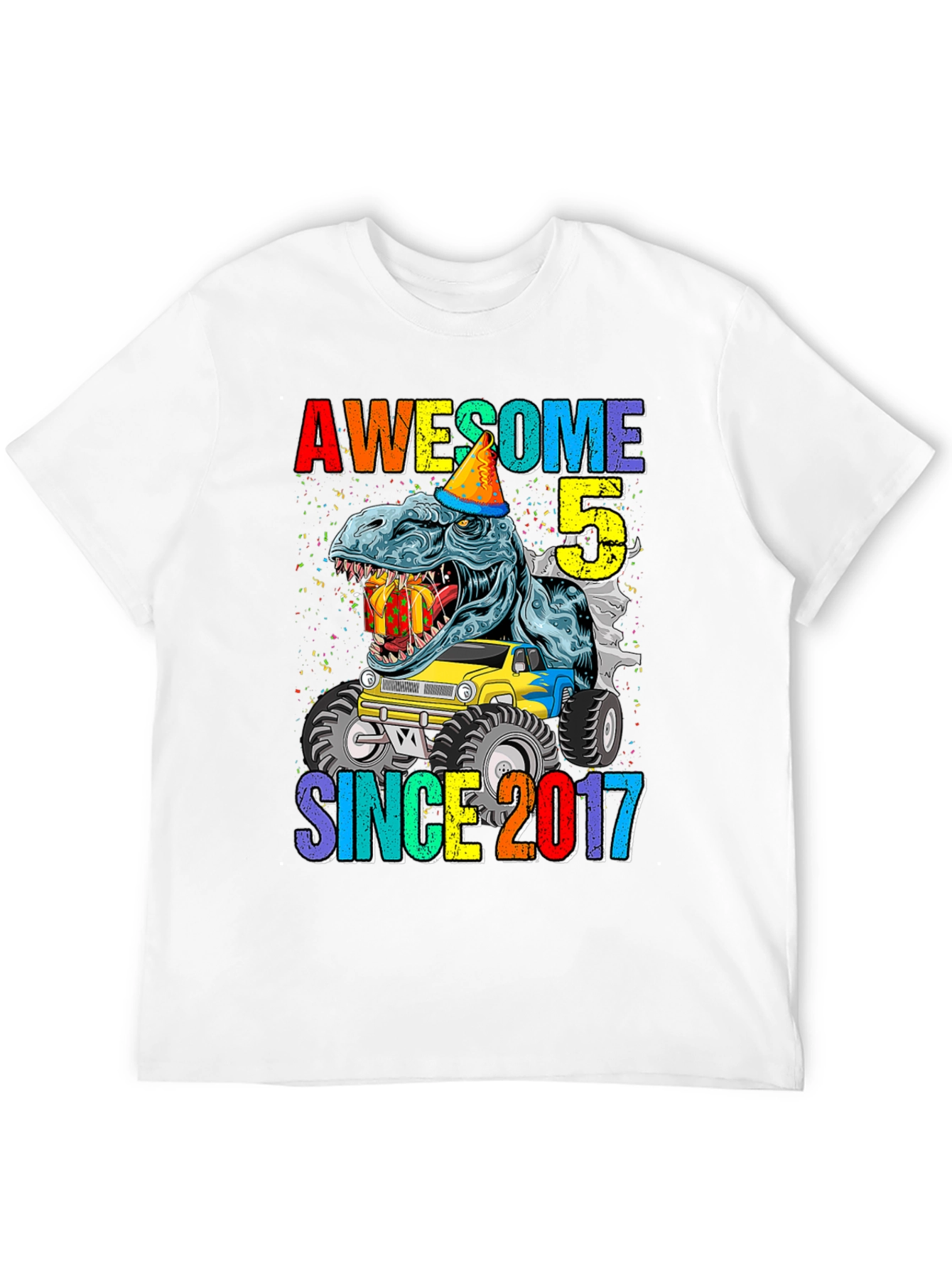 Awesome Since 2017 T-Rex 5th Birthday Shirt