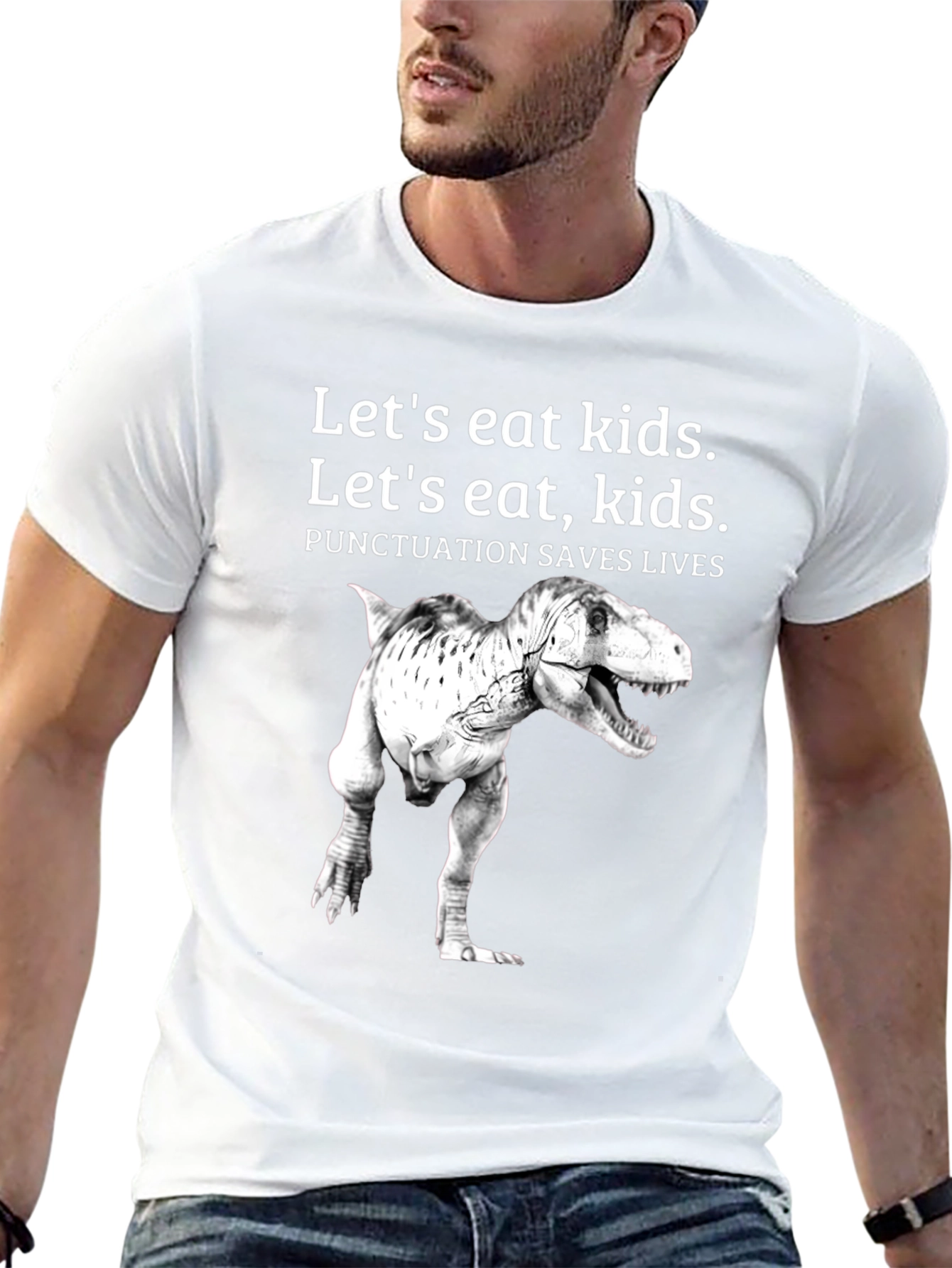 Punctuation Saves Lives T-Rex Graphic Tee