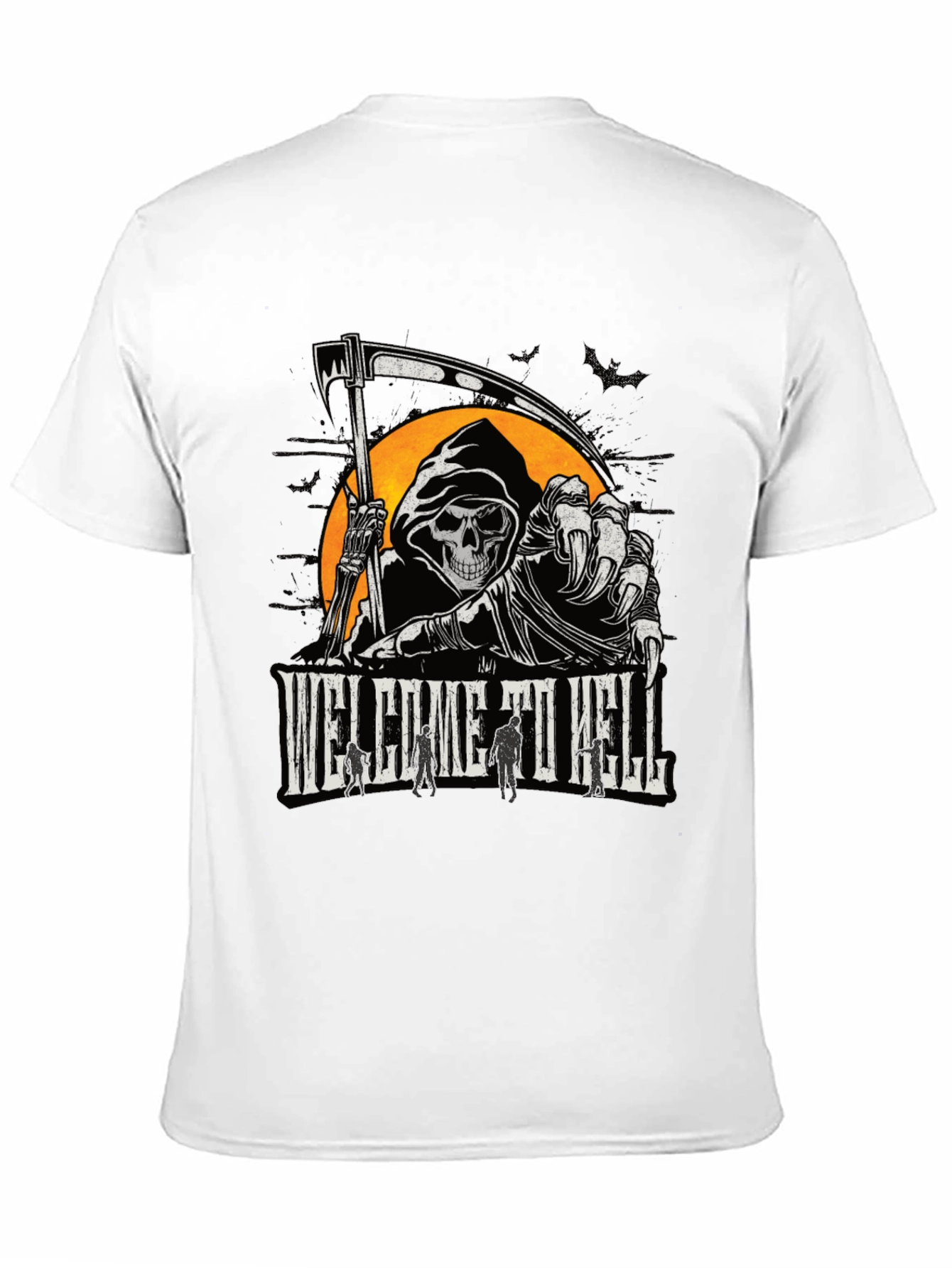 Welcome to Hell Grim Reaper Graphic T-Shirt